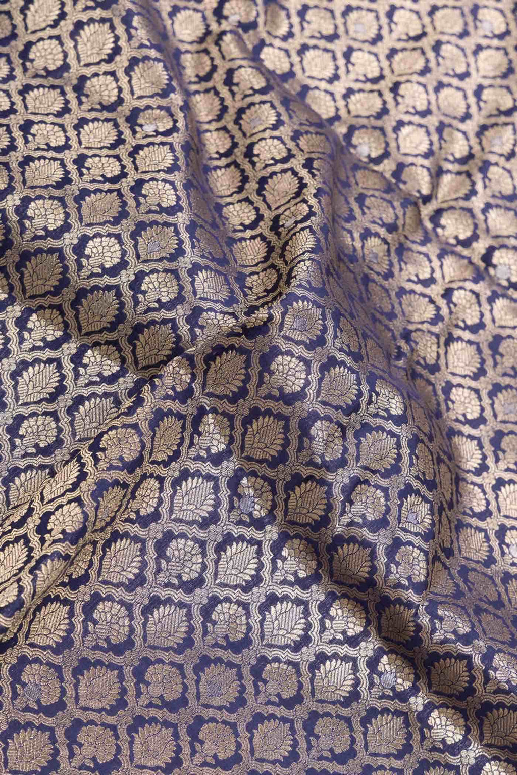 Navy Blue Dual Tone Banarasi Silk Saree