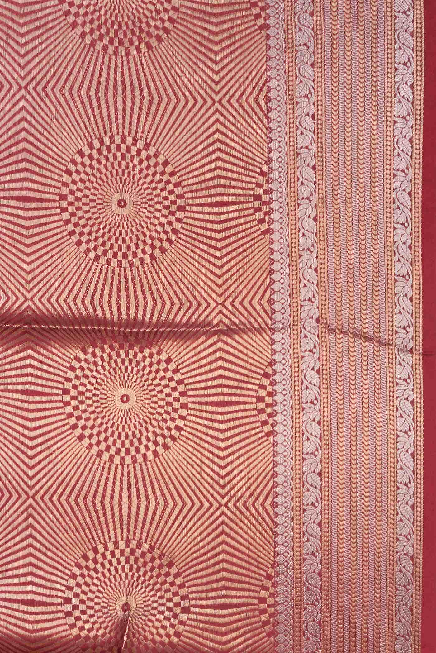 Maroon Dual Tone Banarasi Silk Saree