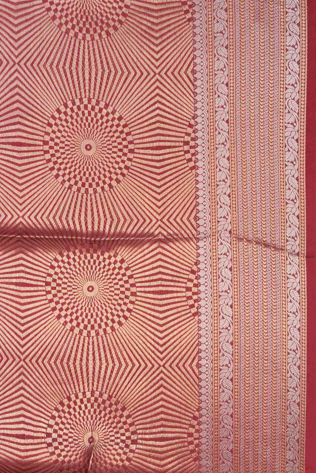 Maroon Dual Tone Banarasi Silk Saree