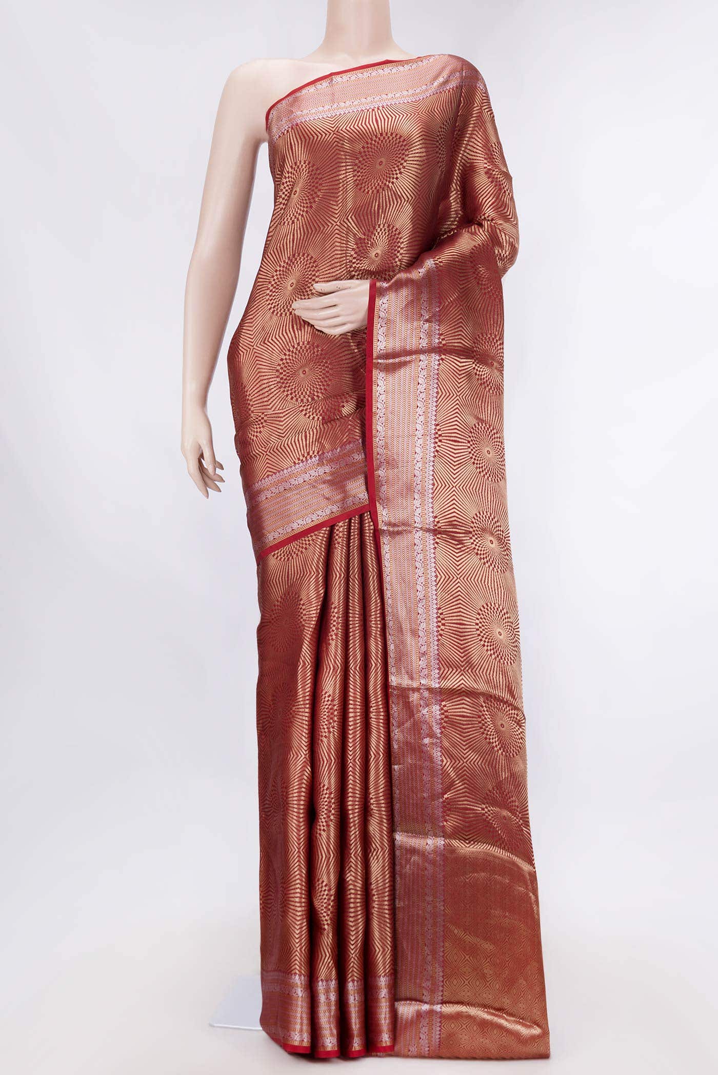 Maroon Dual Tone Banarasi Silk Saree