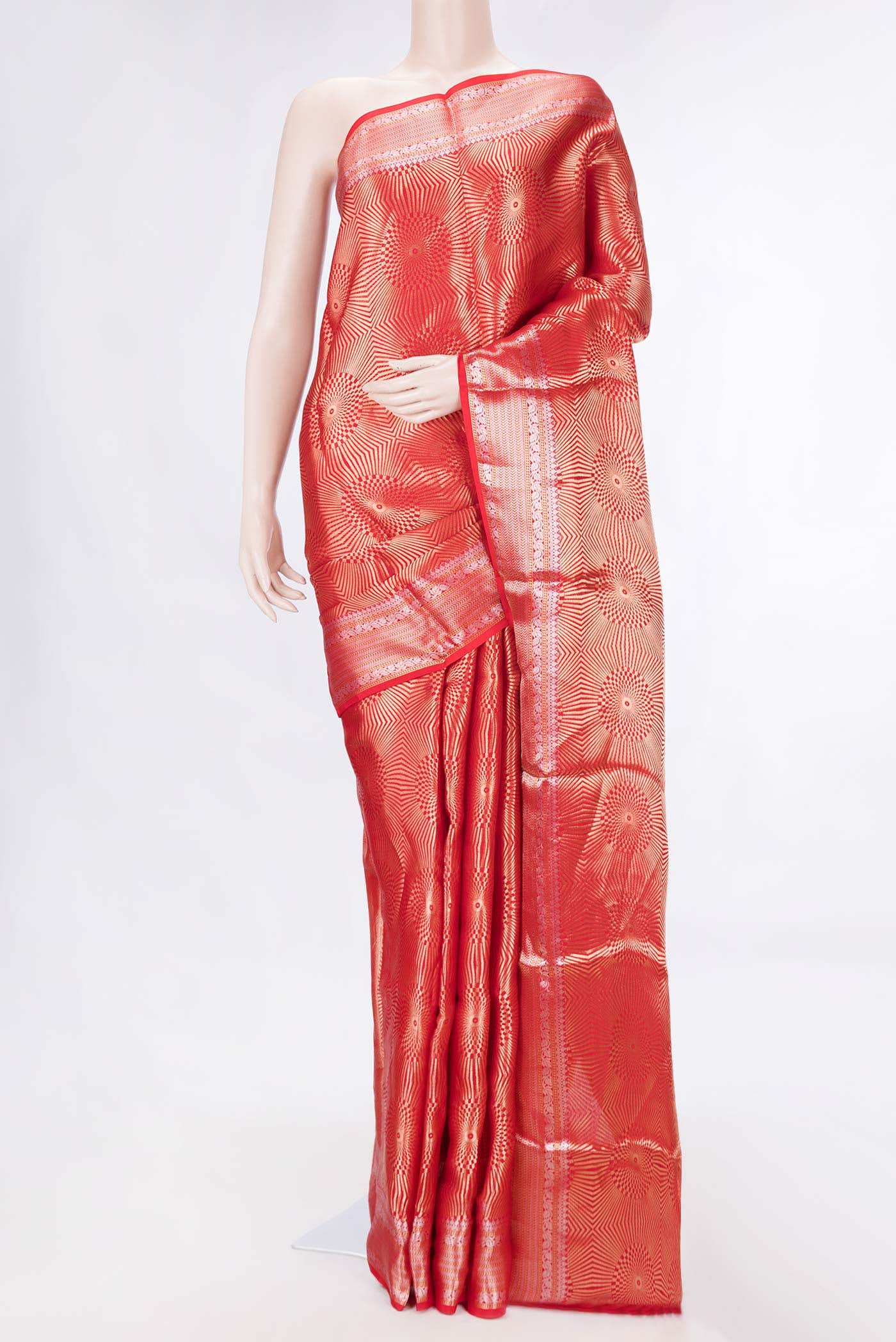Red Dual Tone Banarasi Silk Saree
