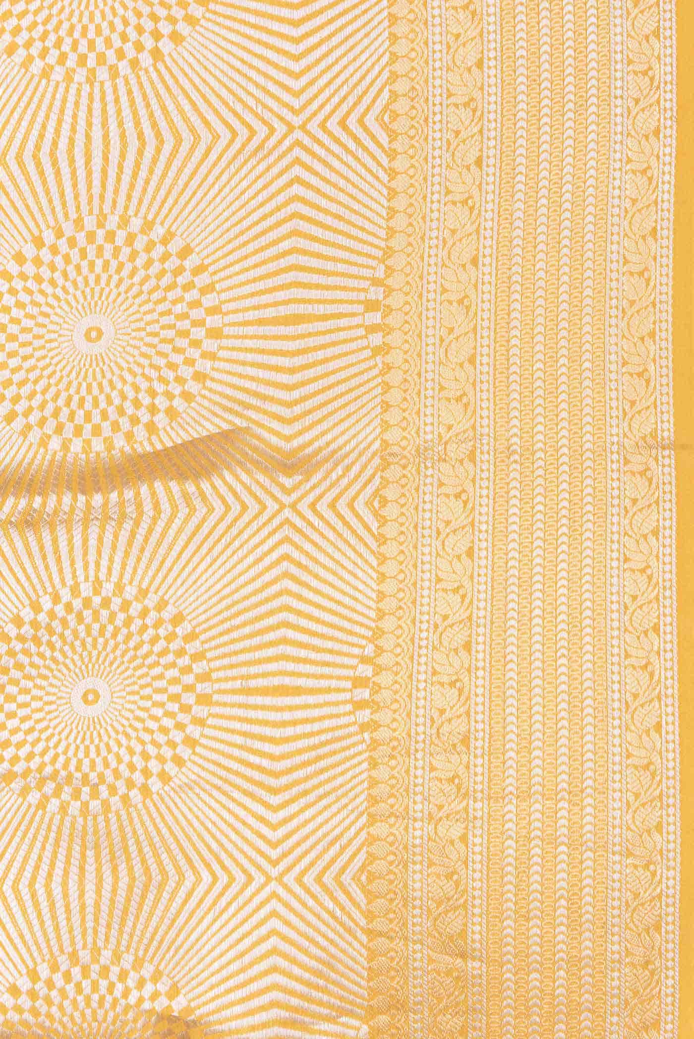 Yellow Dual Tone Banarasi Silk Saree