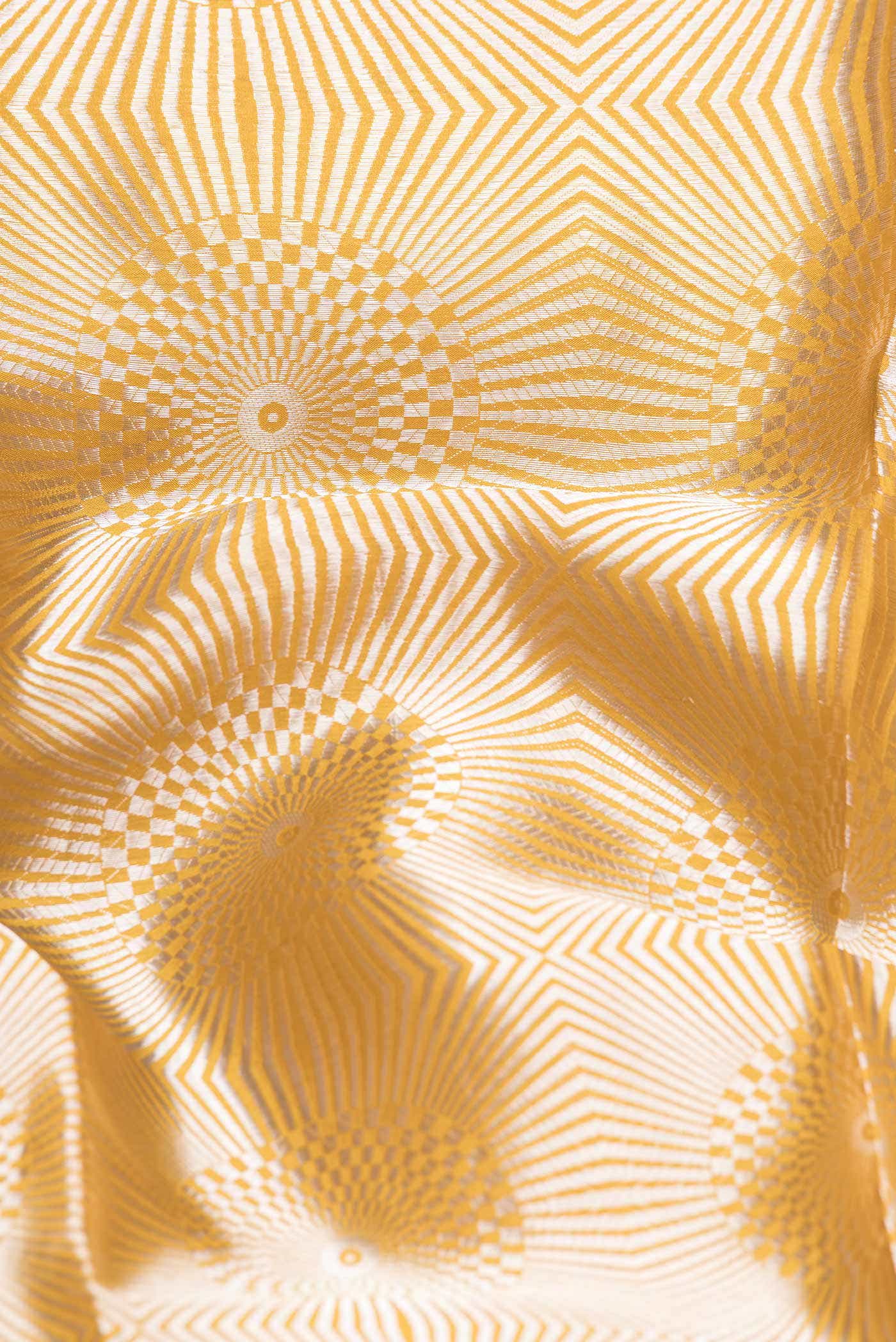 Yellow Dual Tone Banarasi Silk Saree