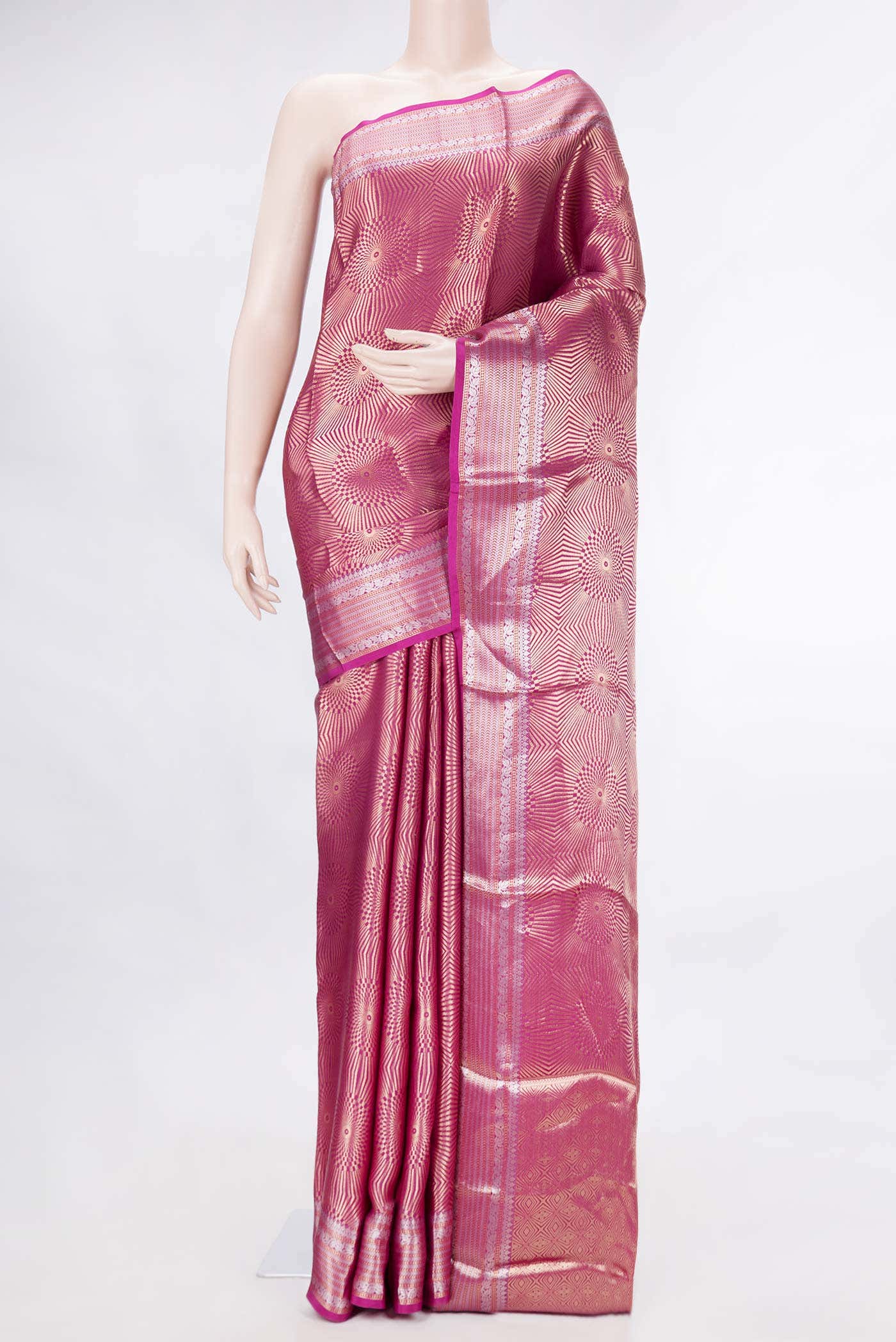 Pink Dual Tone Banarasi Silk Saree