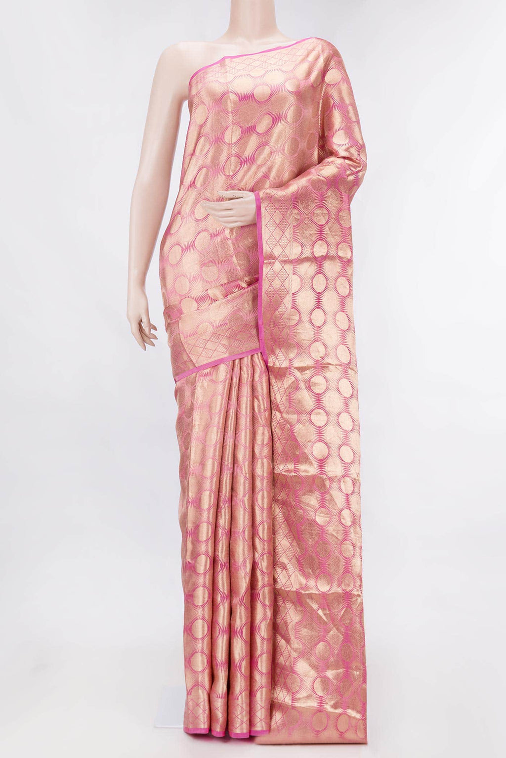 Pink Dual Tone Banarasi Silk Saree