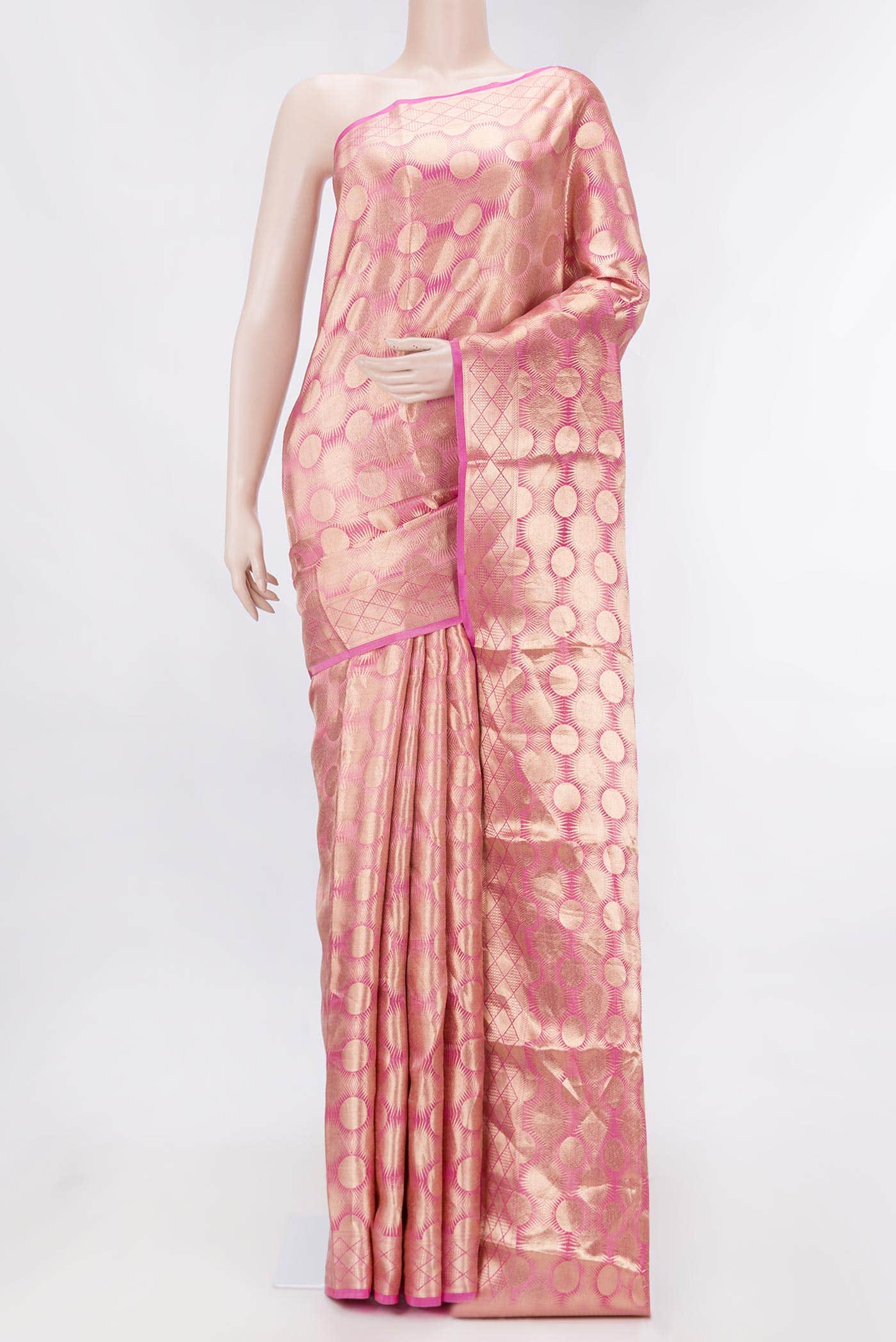 Pink Dual Tone Banarasi Silk Saree