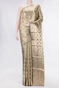 Gold with Brown Color Tissue Silk Saree
