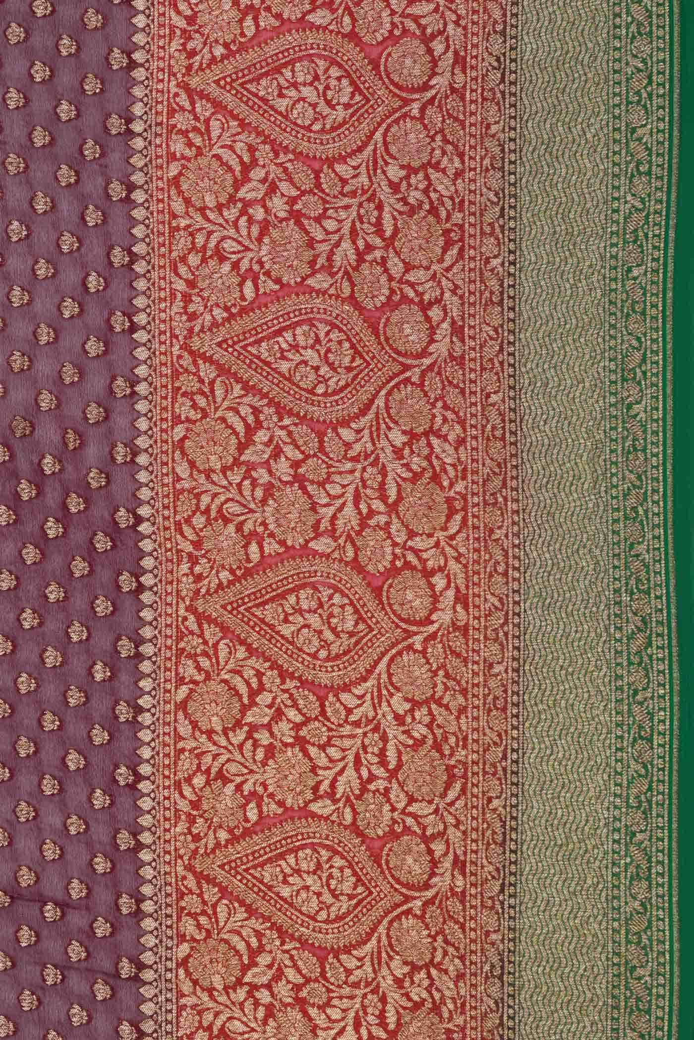 Burgundy Dual Tone Banarasi Georgette Saree