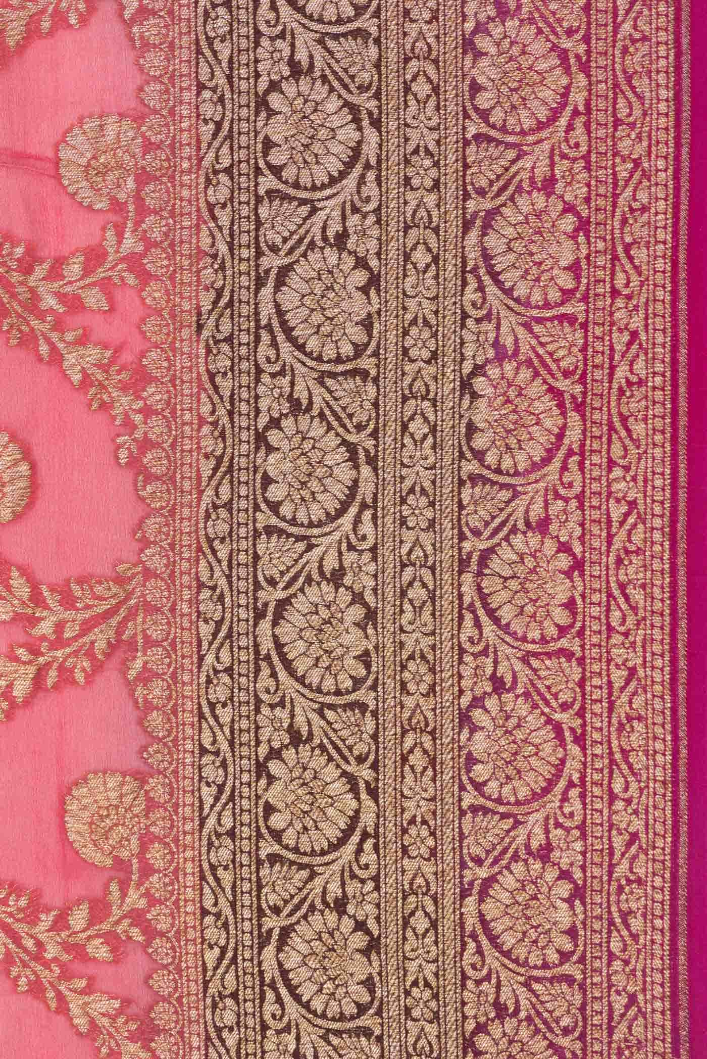 Pink Dual Tone Banarasi Georgette Saree