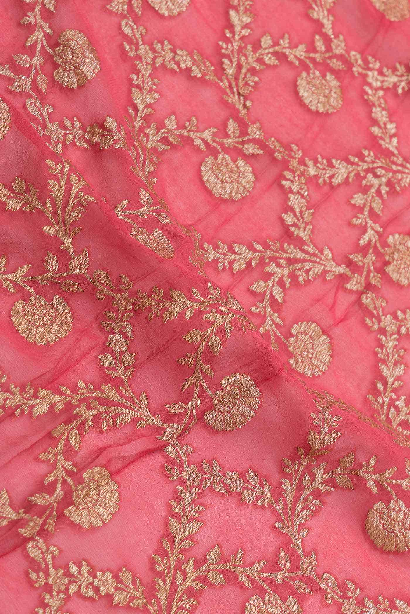 Pink Dual Tone Banarasi Georgette Saree