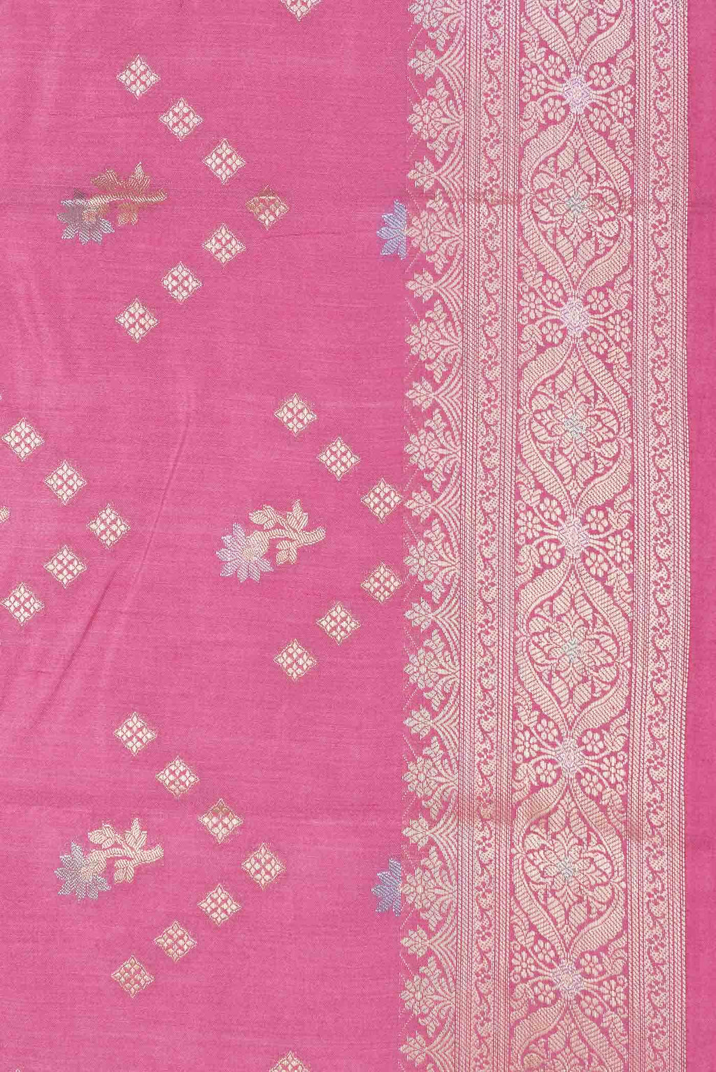 Pink Dual Tone Tussar Silk Saree