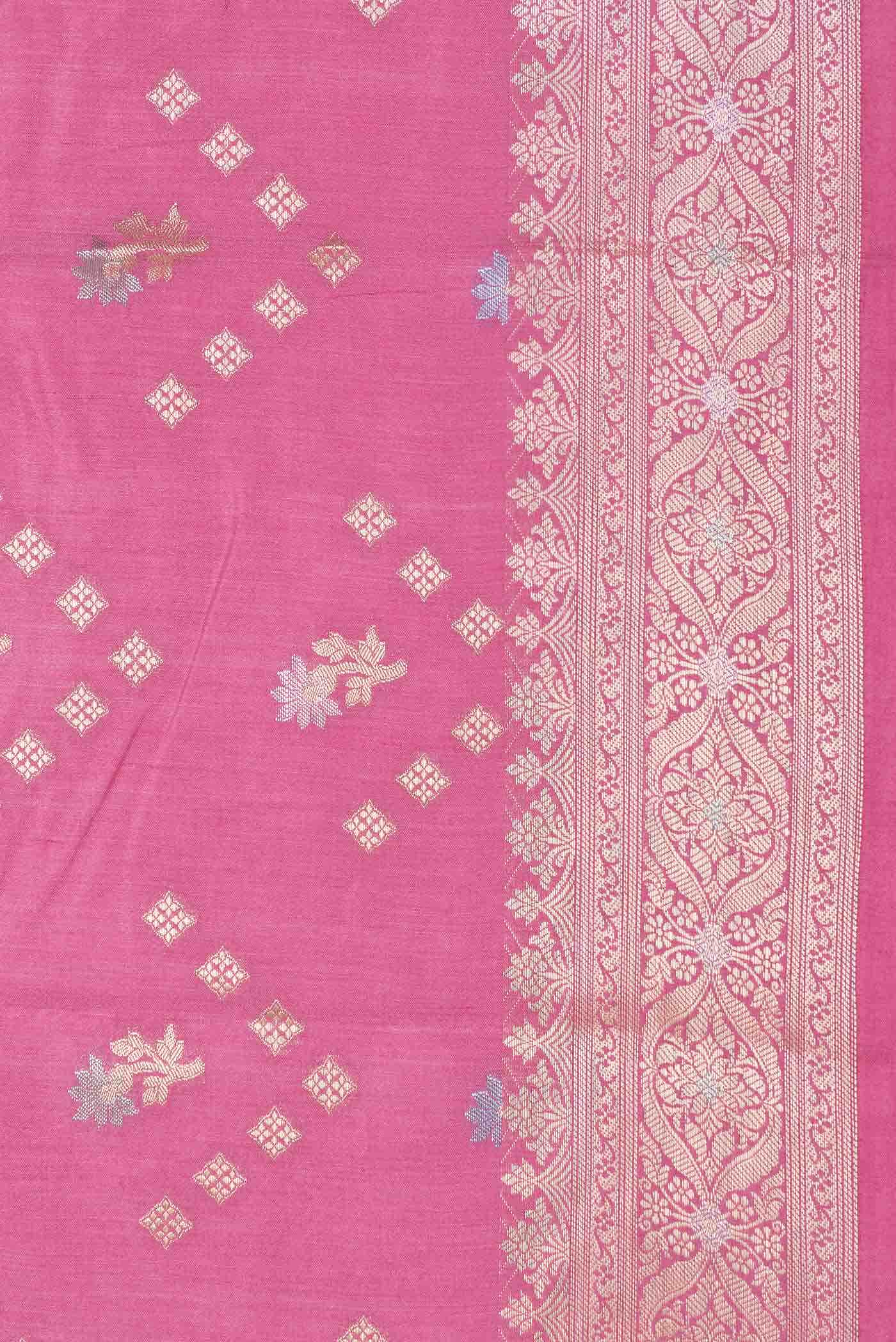 Pink Dual Tone Tussar Silk Saree
