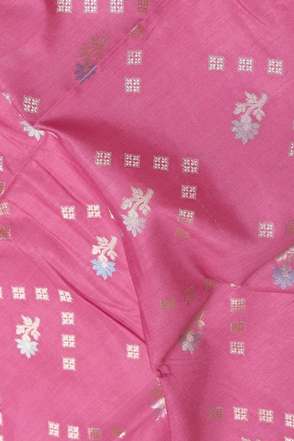 Pink Dual Tone Tussar Silk Saree