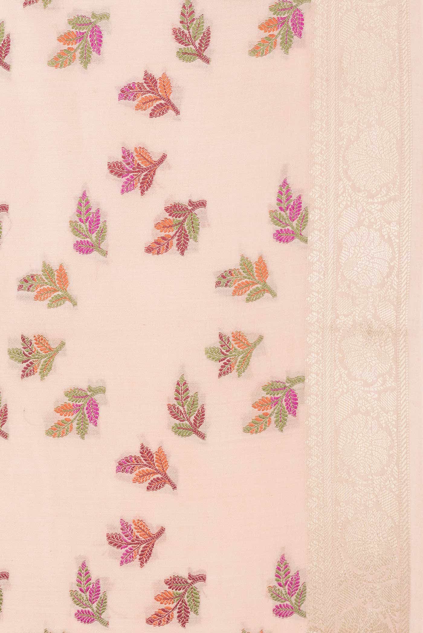 Golden Peach Dual Tone Tussar Silk Saree