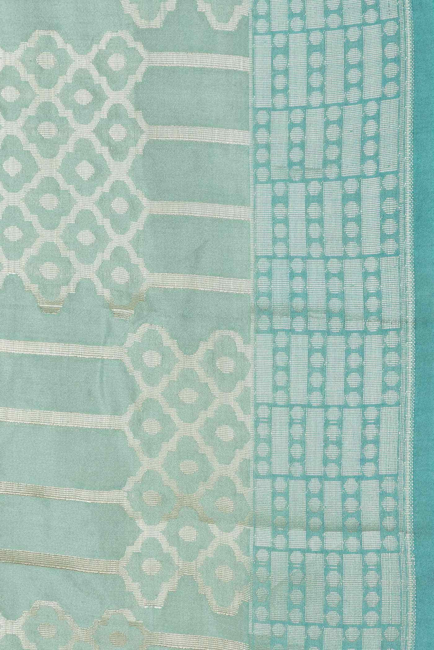 Sea Green Dual Tone Banarasi Silk Saree