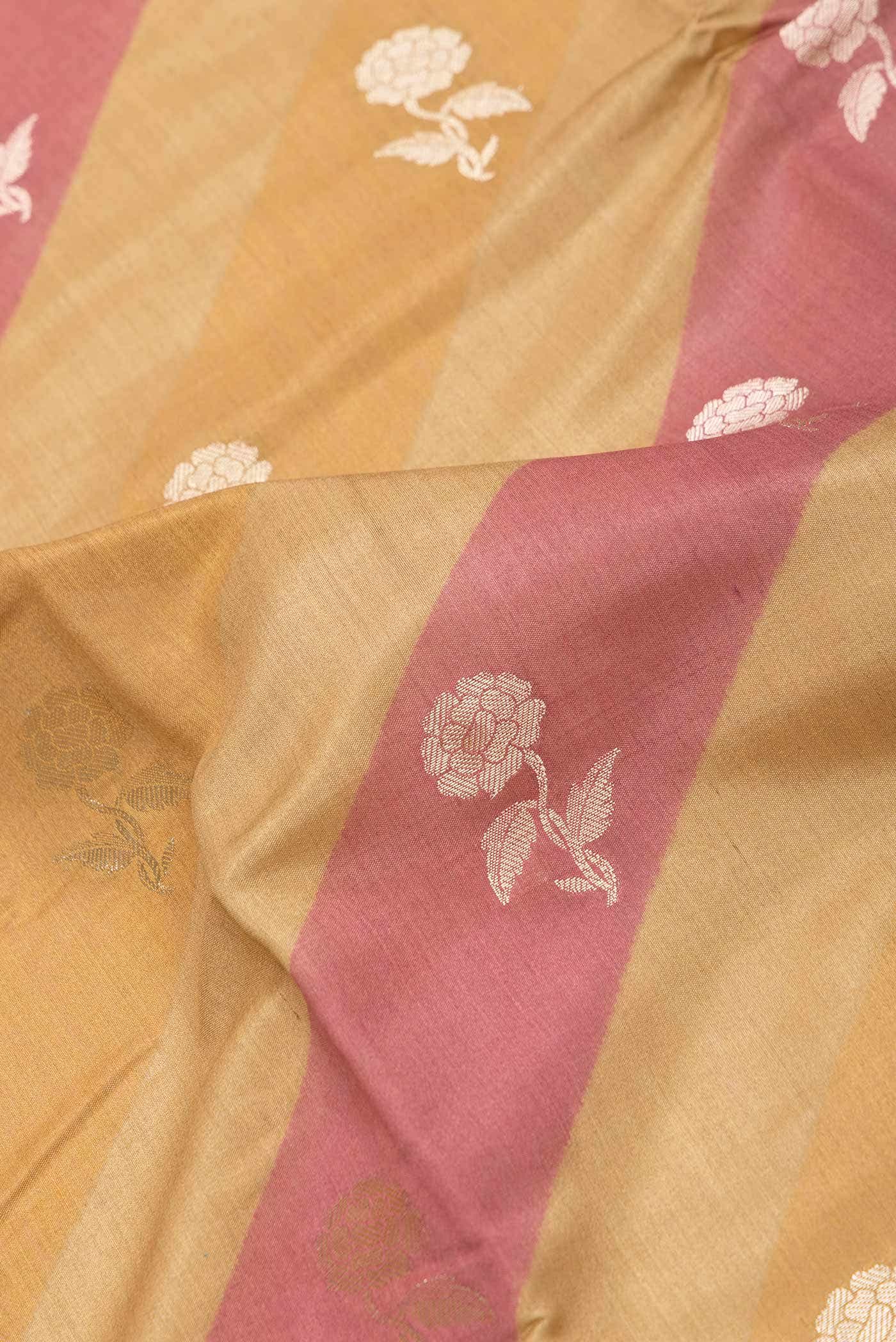 Caramel Dual Tone Tussar Silk Saree