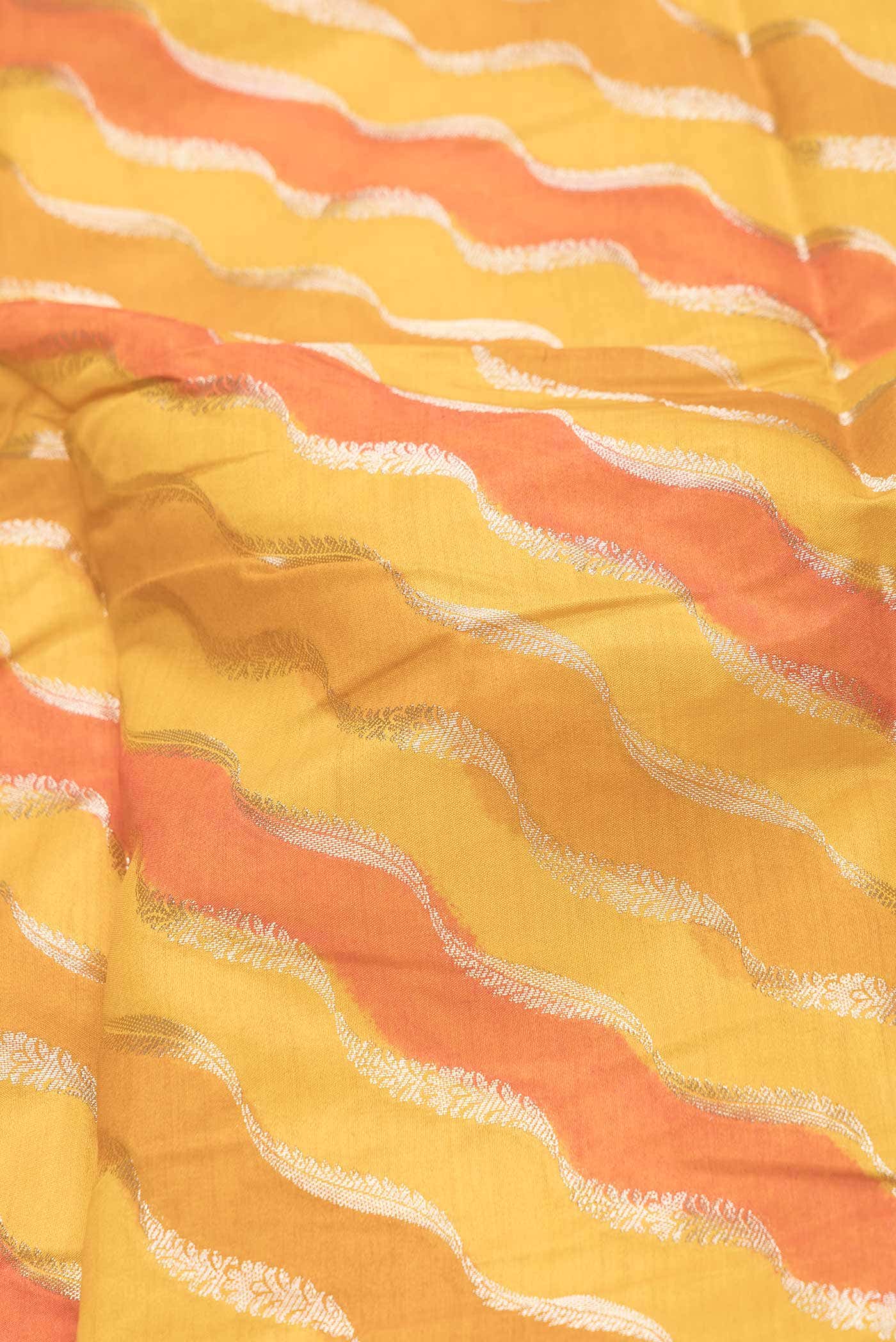 Orange and Mustard Dual Tone Tussar Silk Saree