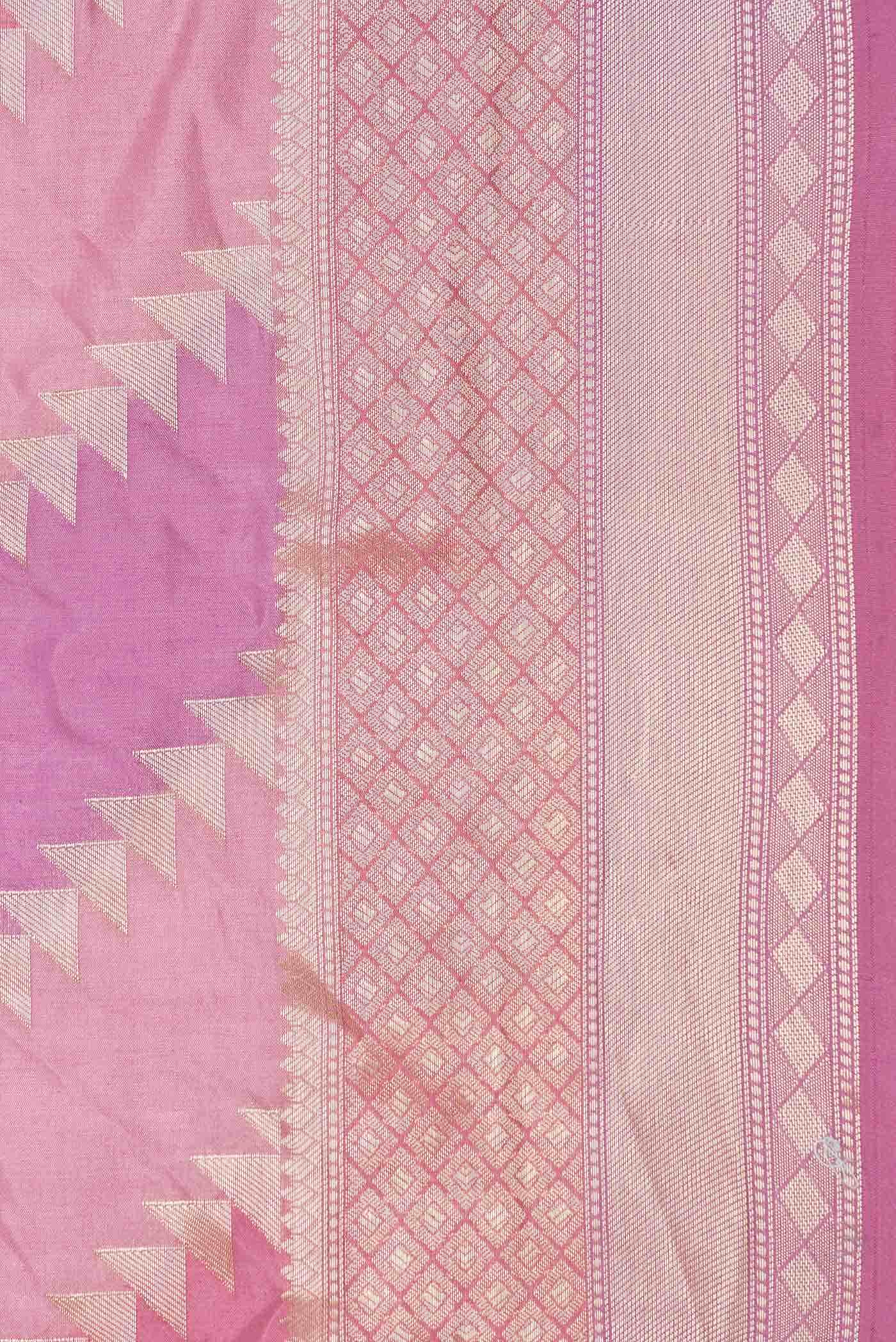 Pink Dual Tone Banarasi Silk Saree