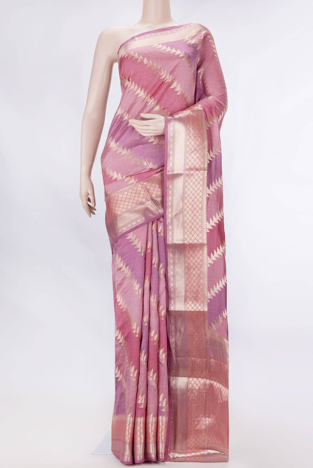 Pink Dual Tone Banarasi Silk Saree