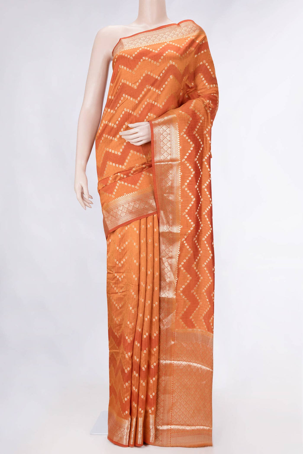 Mustard Dual Tone Tussar Silk Saree