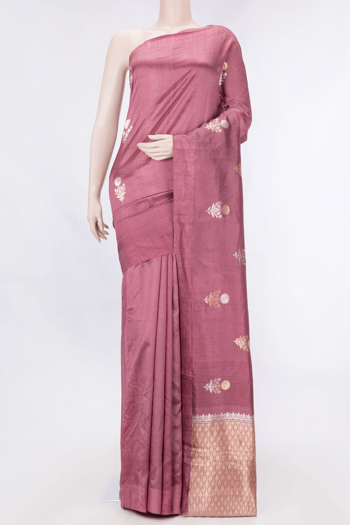 Pink Dual Tone Banarasi Silk Saree