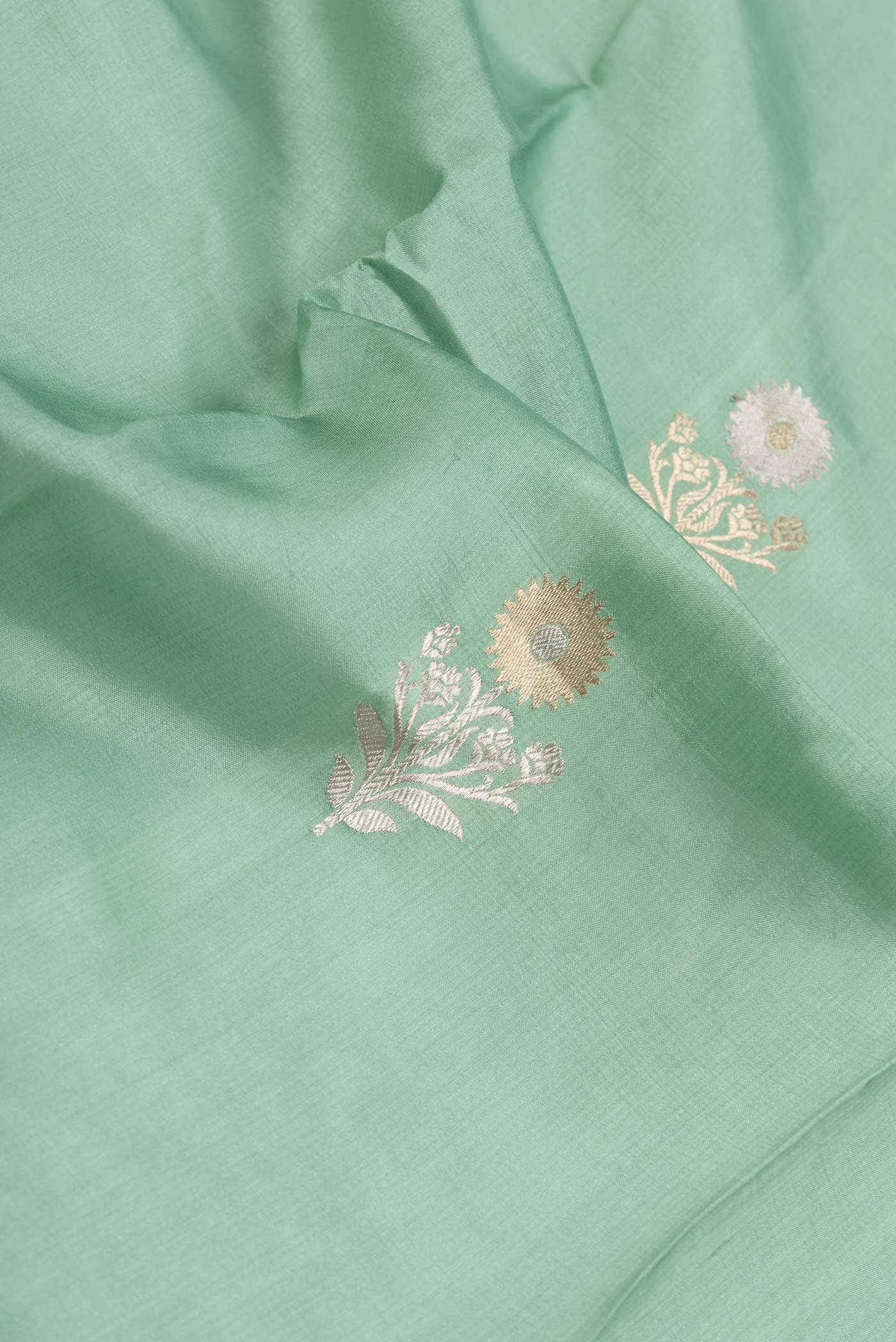 Light Green Dual Tone Banarasi Silk Saree