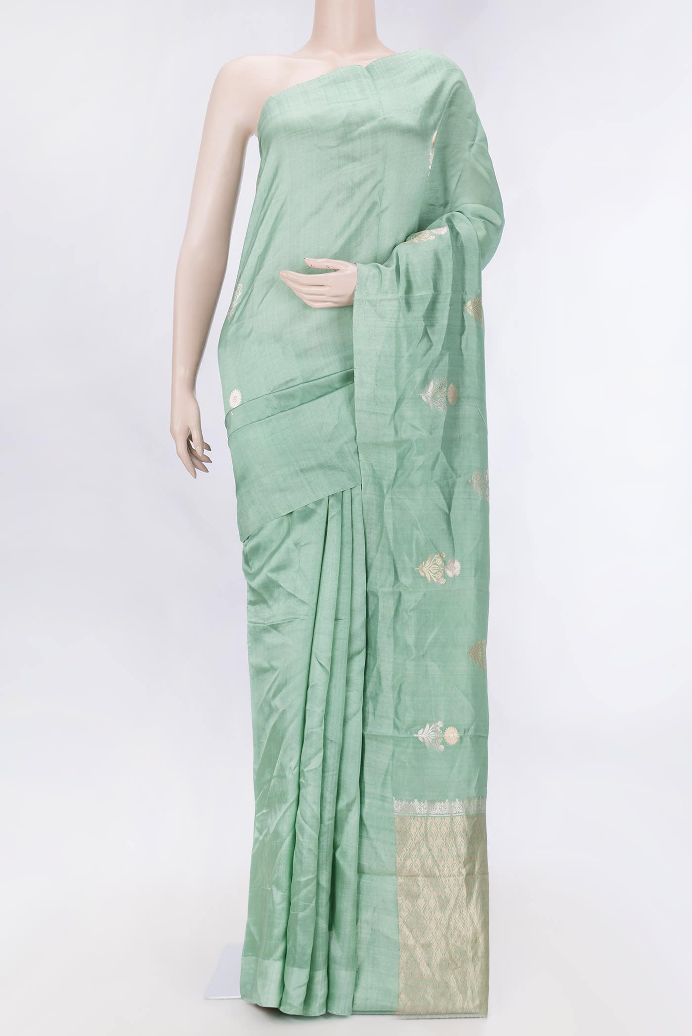 Light Green Dual Tone Banarasi Silk Saree