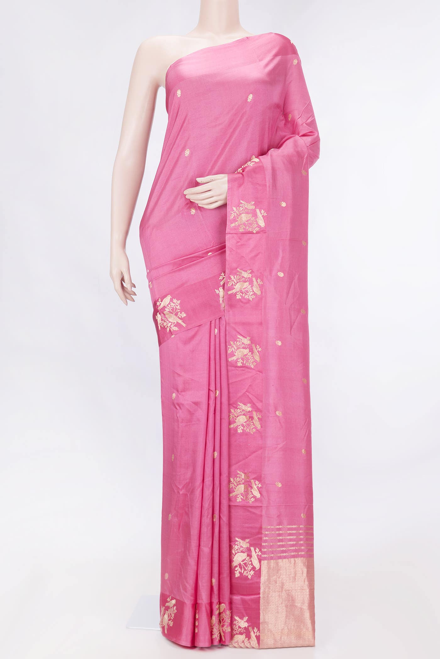 Pink Dual Tone Banarasi Silk Saree