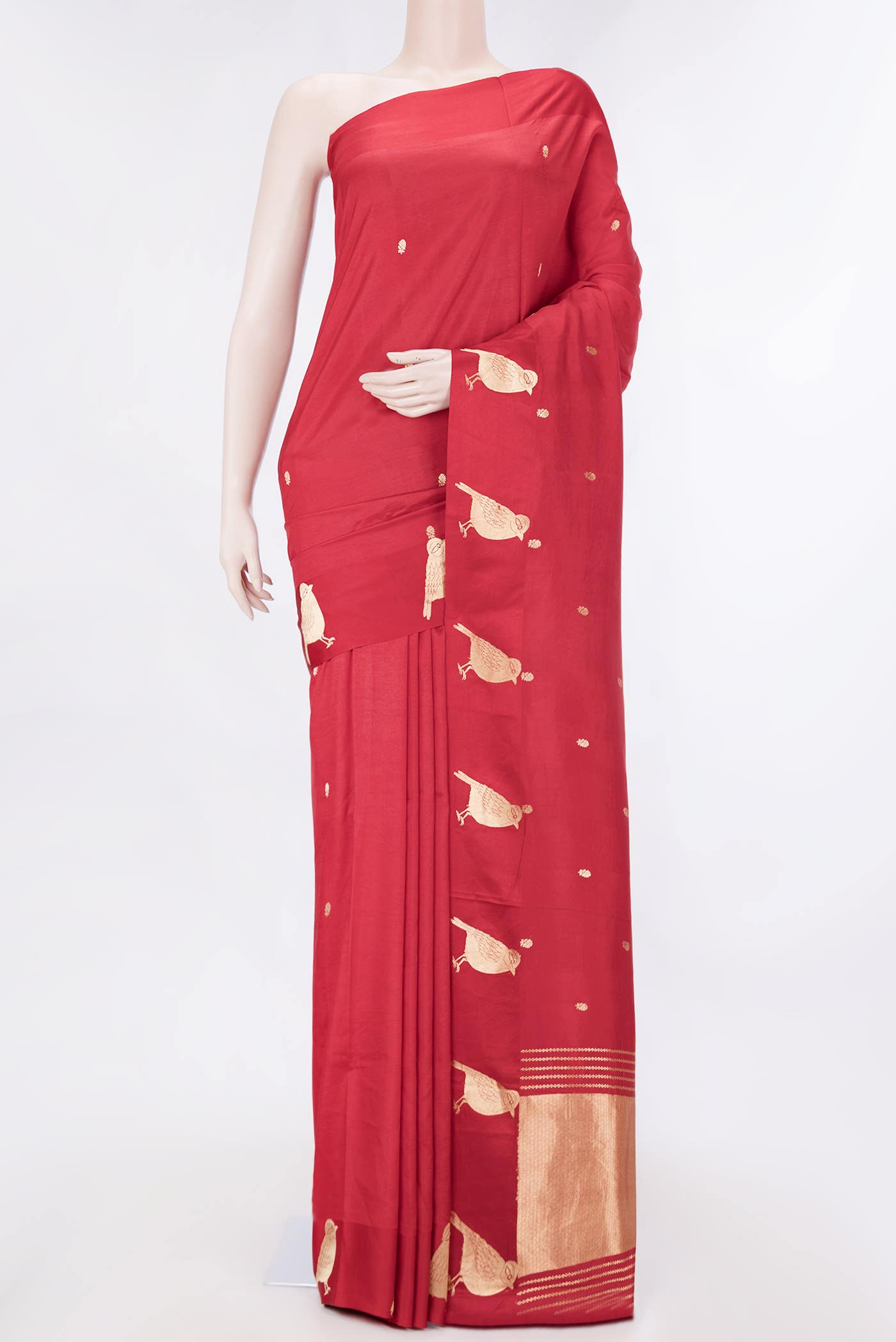 Red Dual Tone Banarasi Silk Saree