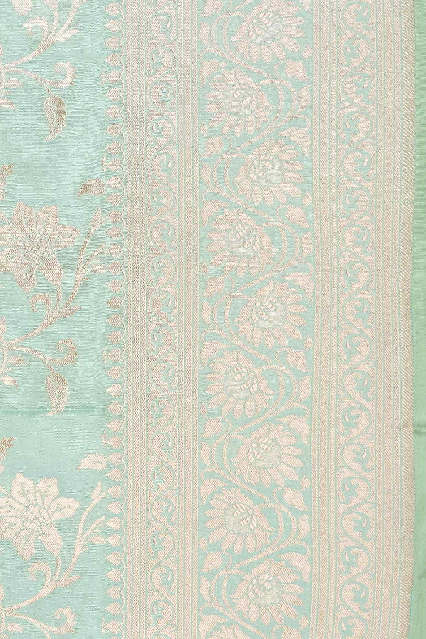 Sea Green Dual Tone Banarasi Silk Saree