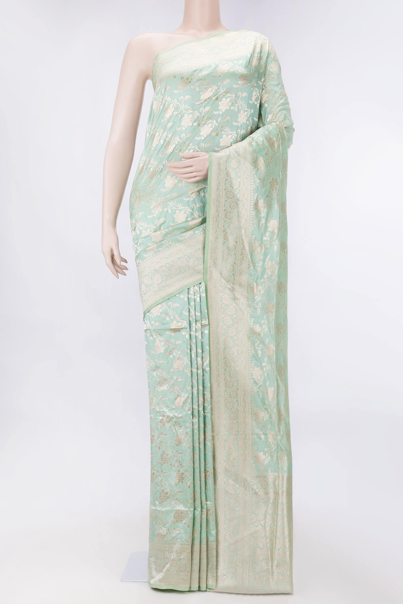 Sea Green Dual Tone Banarasi Silk Saree