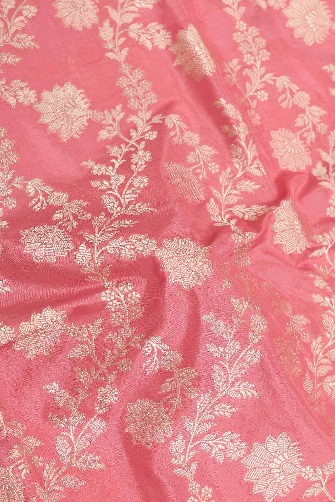Golden Peach Dual Tone Banarasi Silk Saree