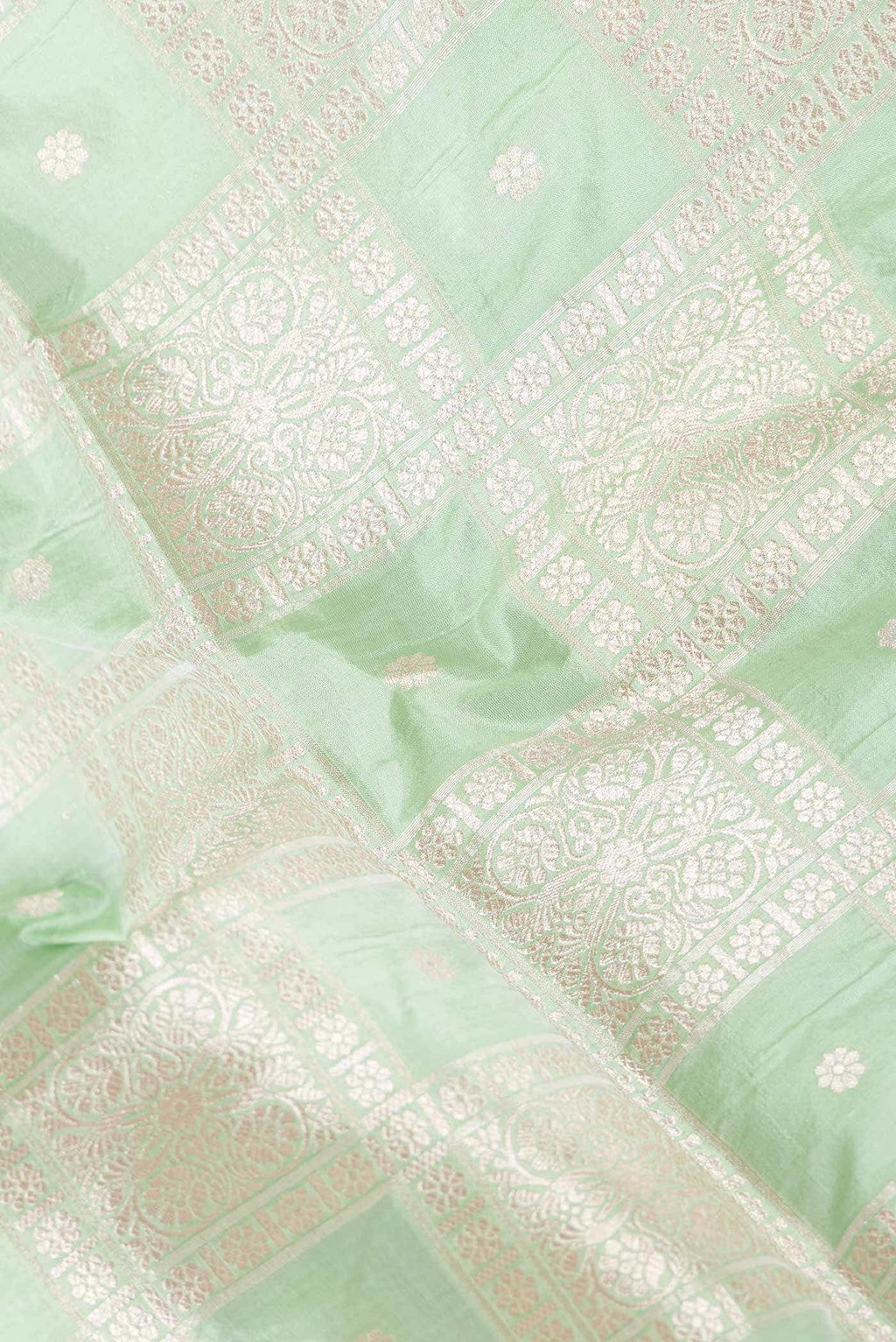 Light Green Dual Tone Banarasi Silk Saree