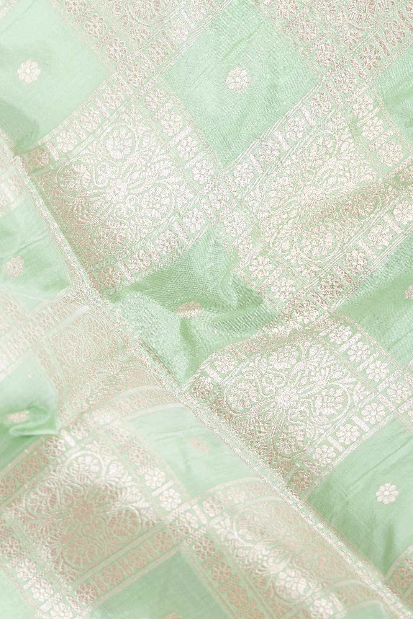 Light Green Dual Tone Banarasi Silk Saree