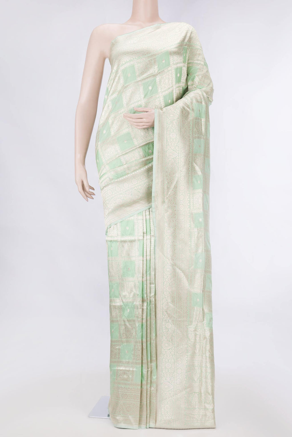 Light Green Dual Tone Banarasi Silk Saree