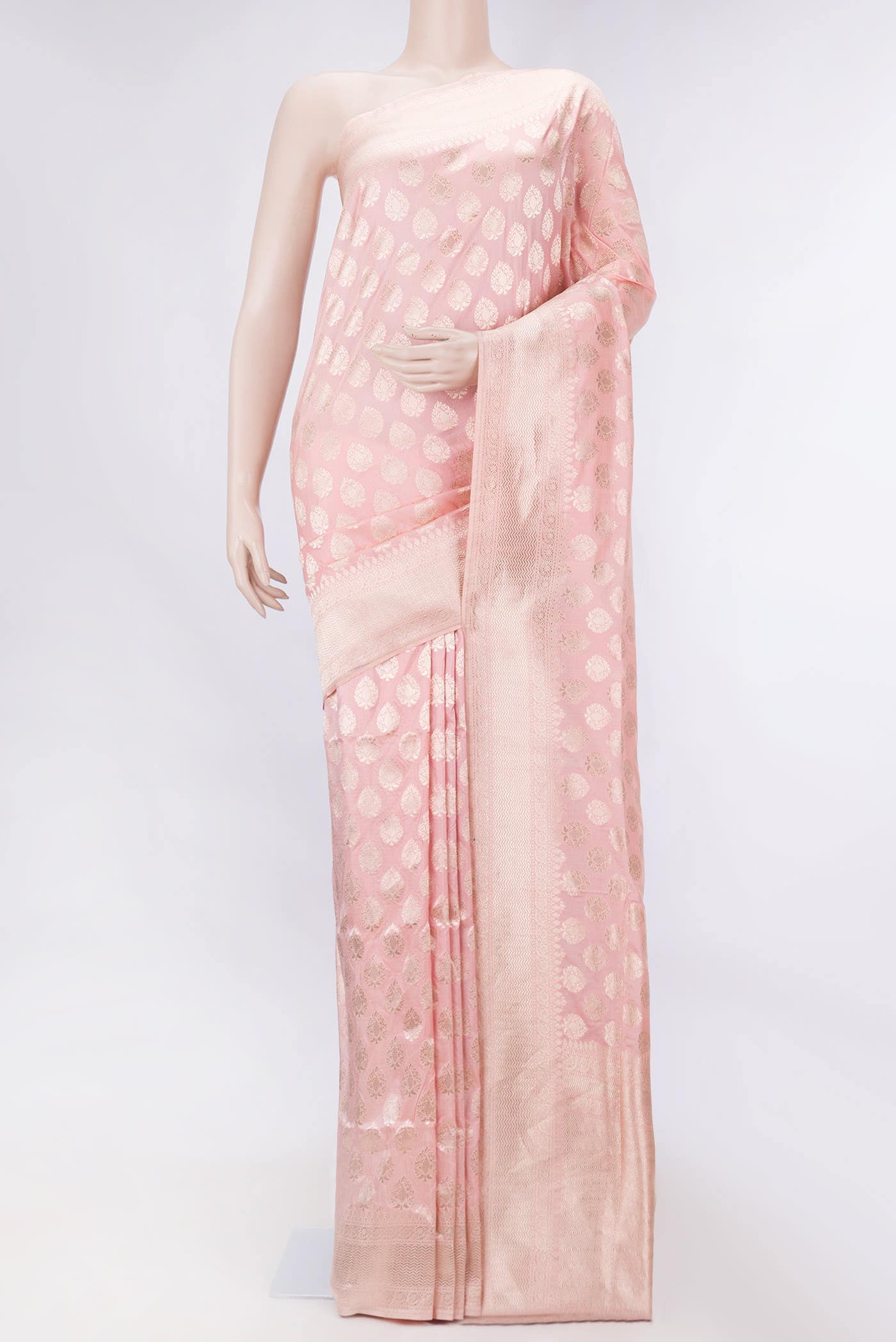Pink Dual Tone Banarasi Silk Saree