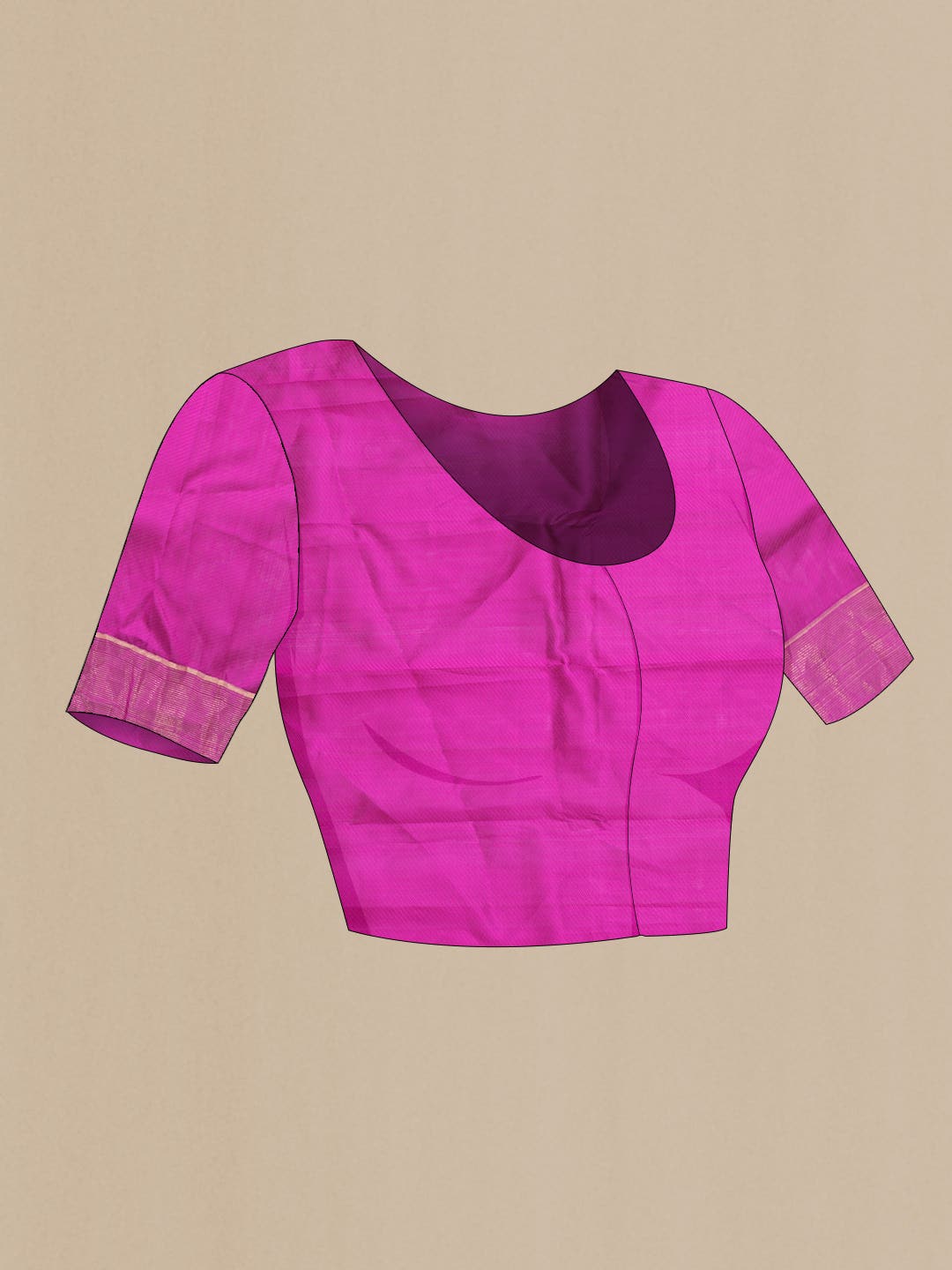 Dark Pink Dual Tone Kanchipuram Silk Saree