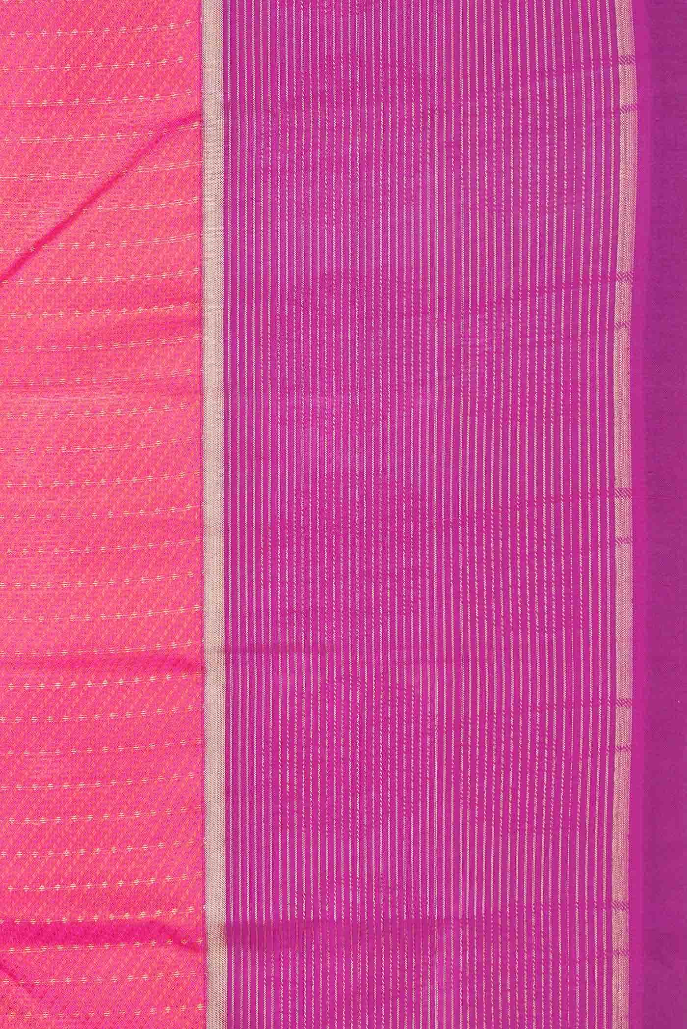 Dark Pink Dual Tone Kanchipuram Silk Saree