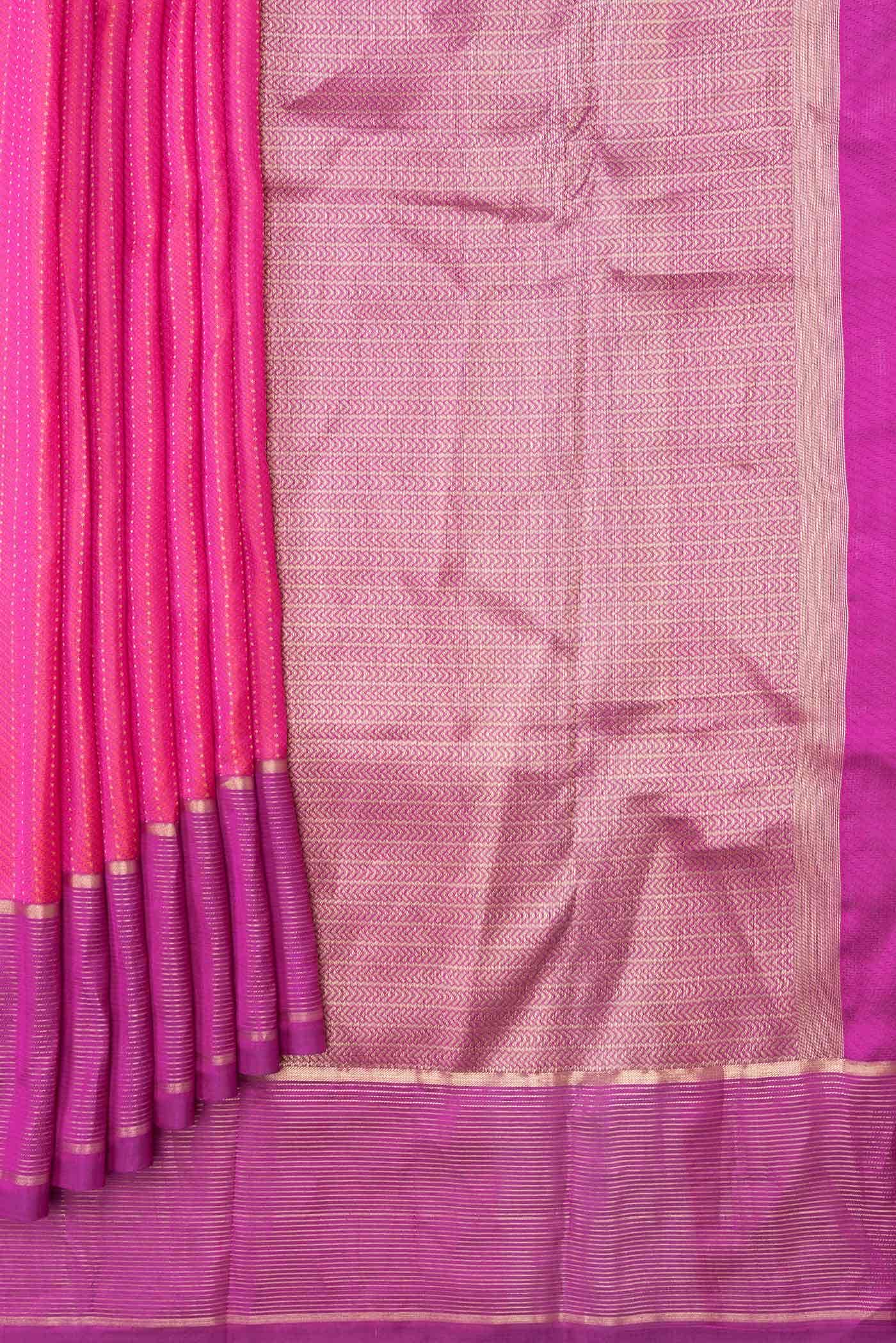 Dark Pink Dual Tone Kanchipuram Silk Saree