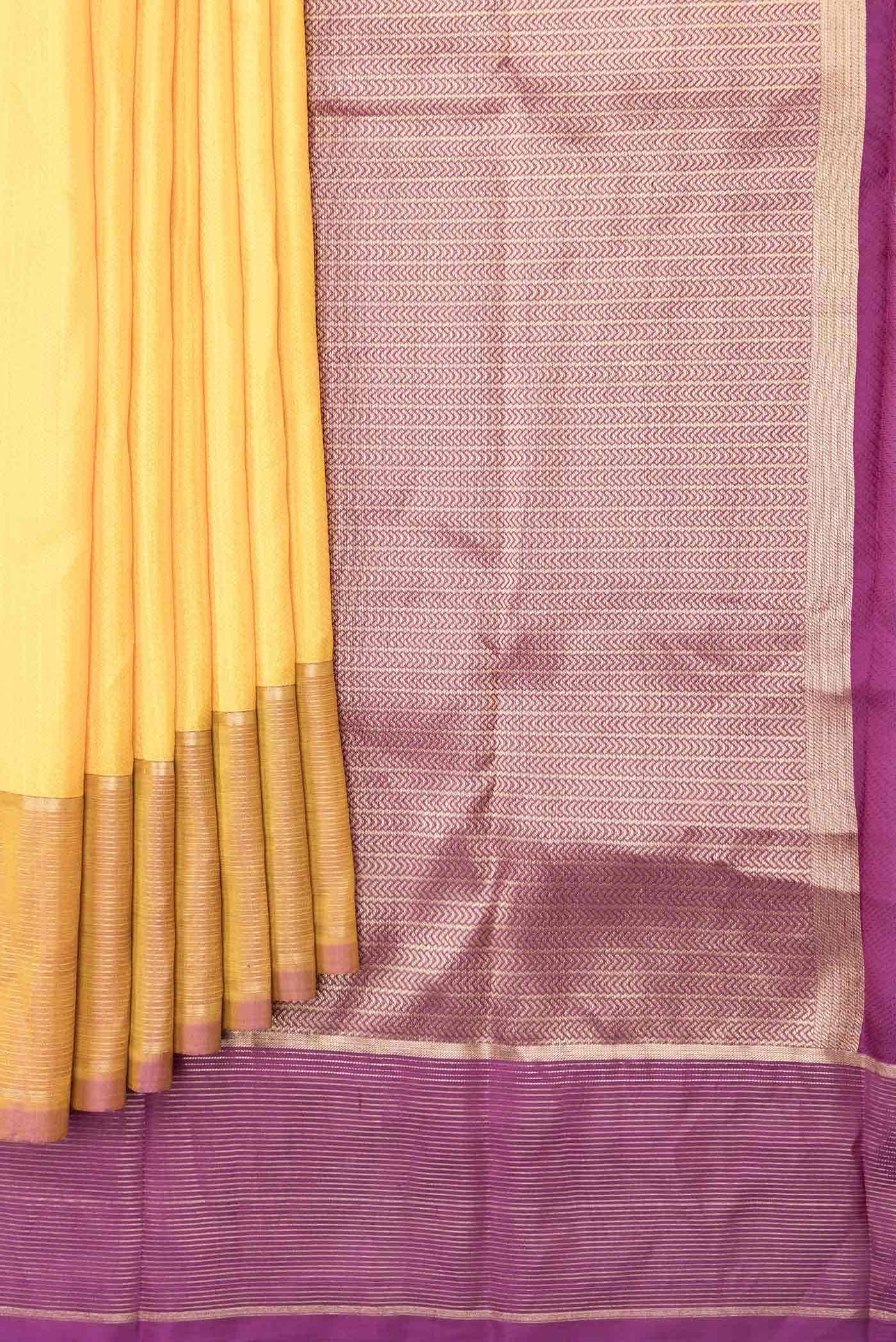 Yellow Dual Tone Kanchipuram Silk Saree