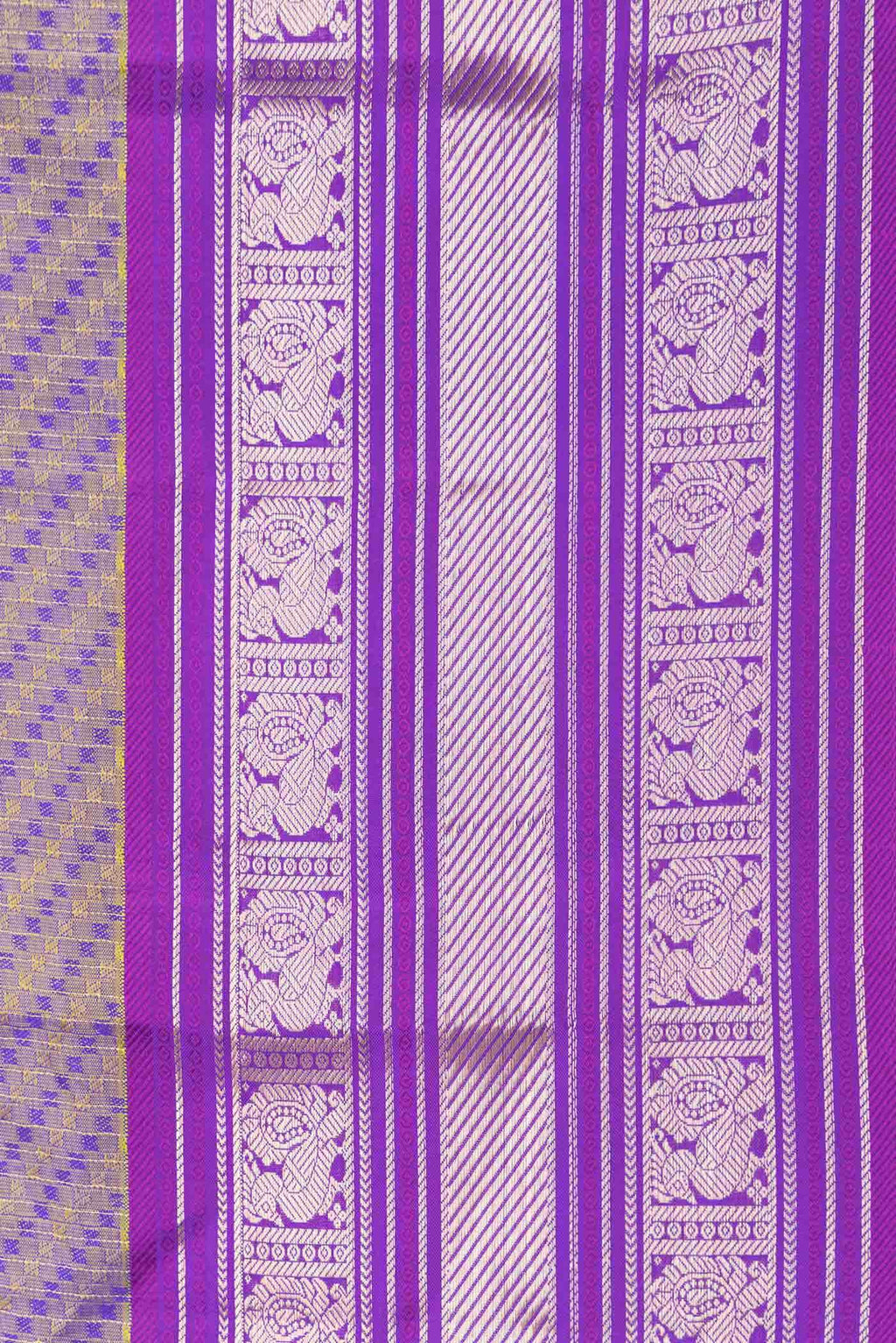 Blue Grey Dual Tone Kanchipuram Silk Saree