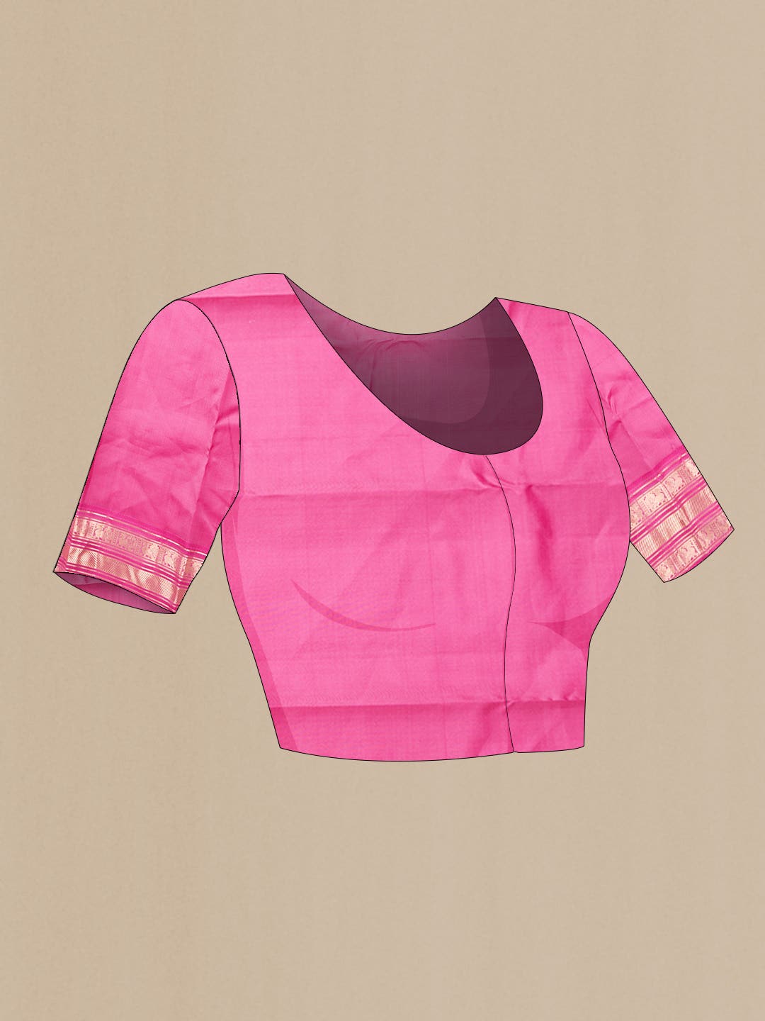 Pink Dual Tone Kanchipuram Silk Saree