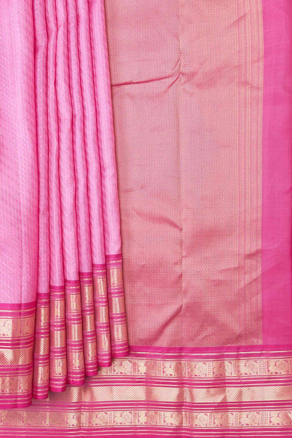 Pink Dual Tone Kanchipuram Silk Saree