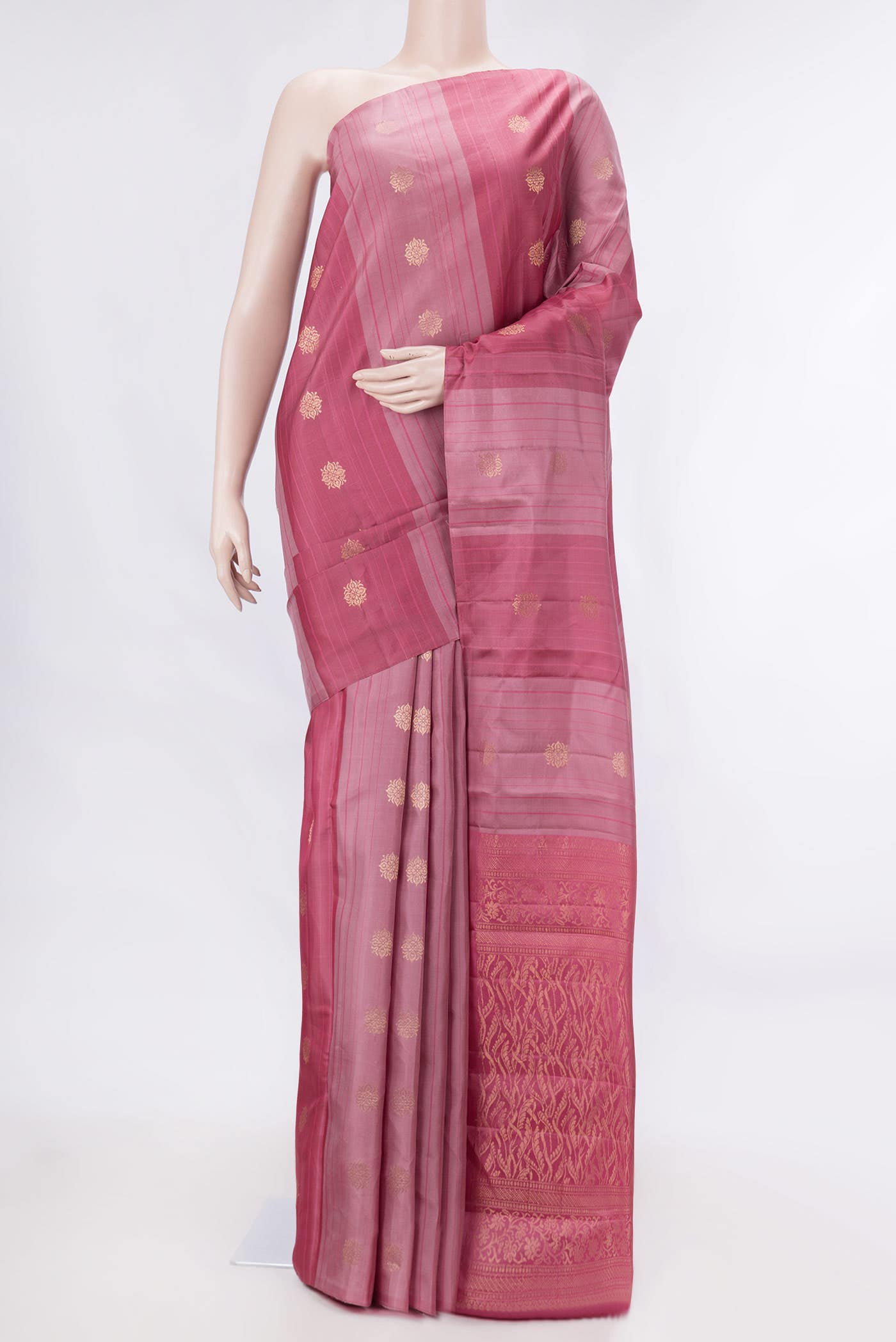 Pink Dual Tone Soft Silk Saree
