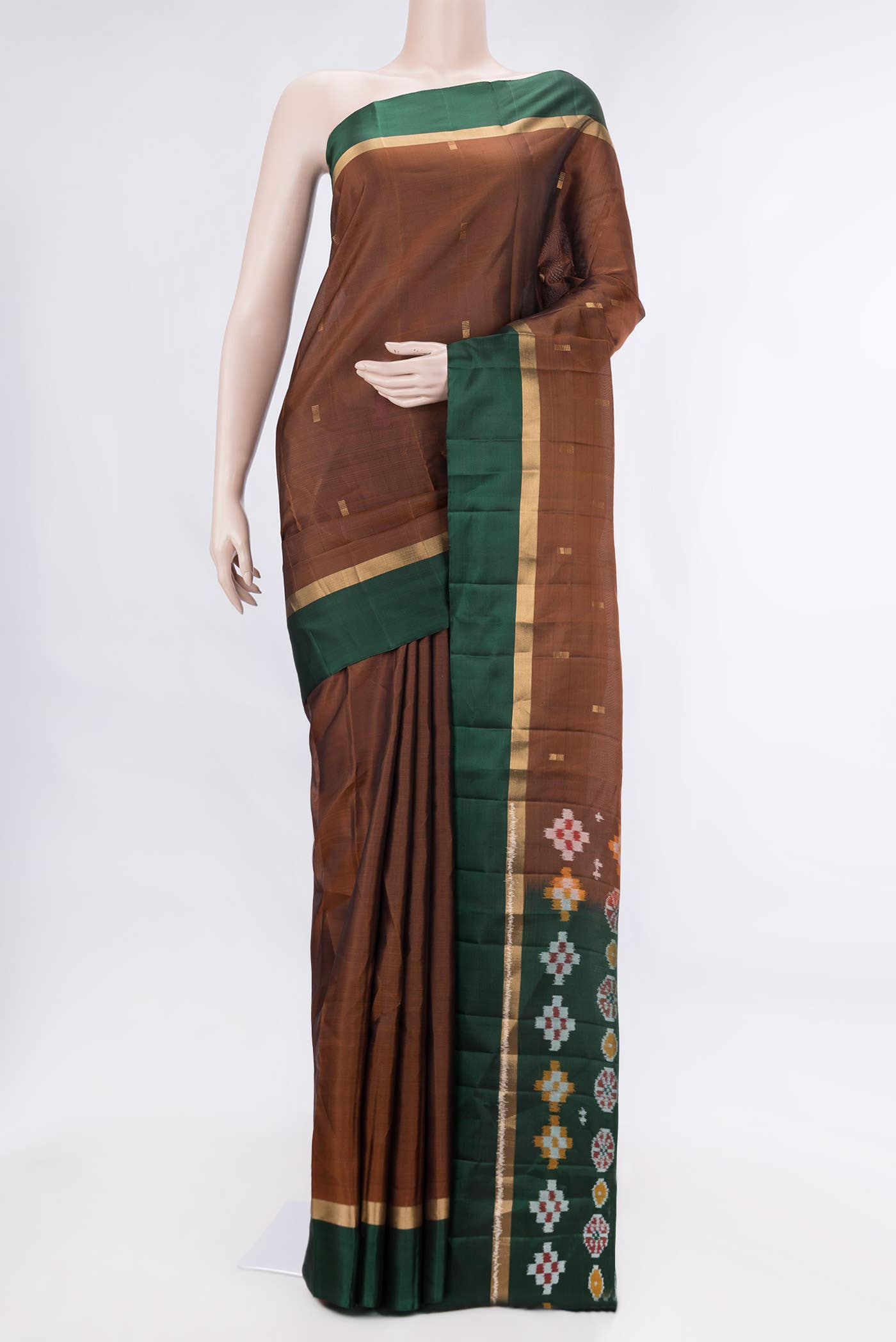Bronze Dual Tone Soft Silk Saree