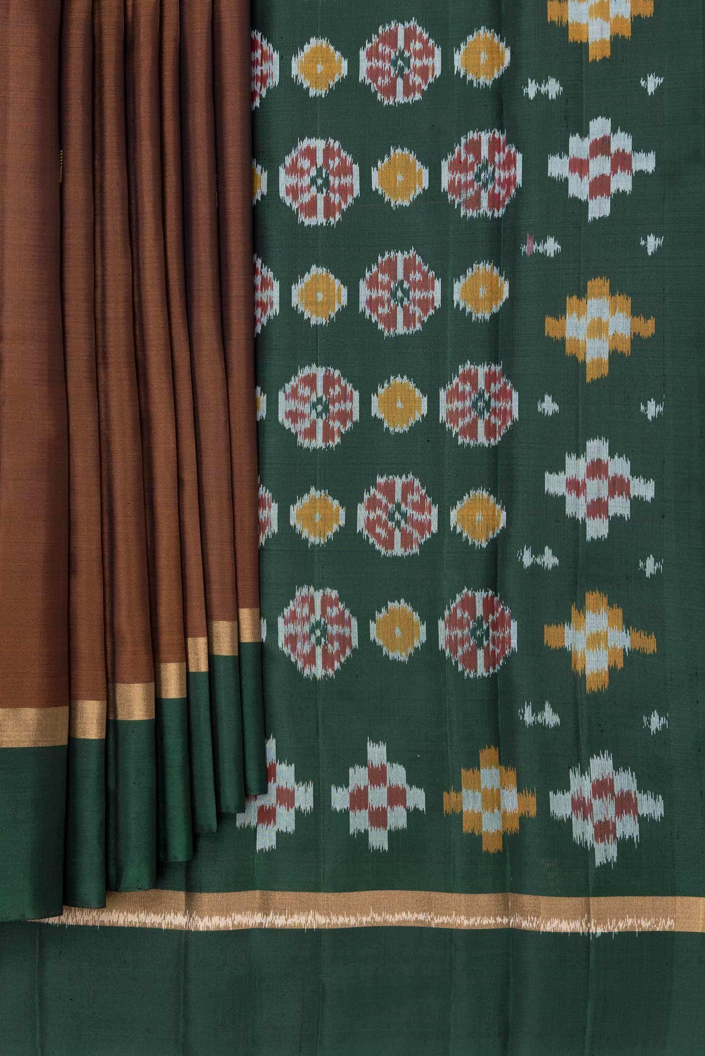 Bronze Dual Tone Soft Silk Saree