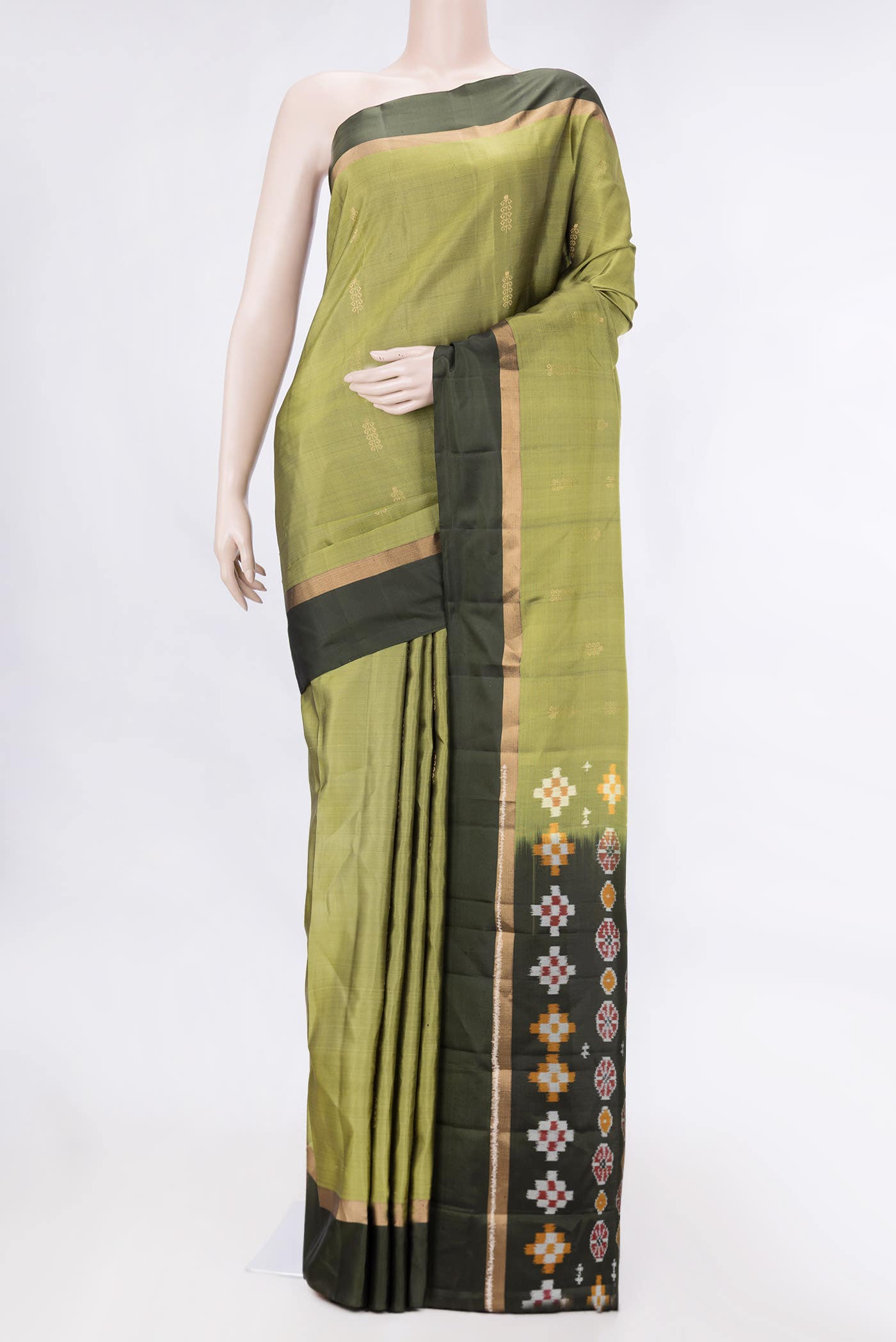 Green Dual Tone Soft Silk Saree