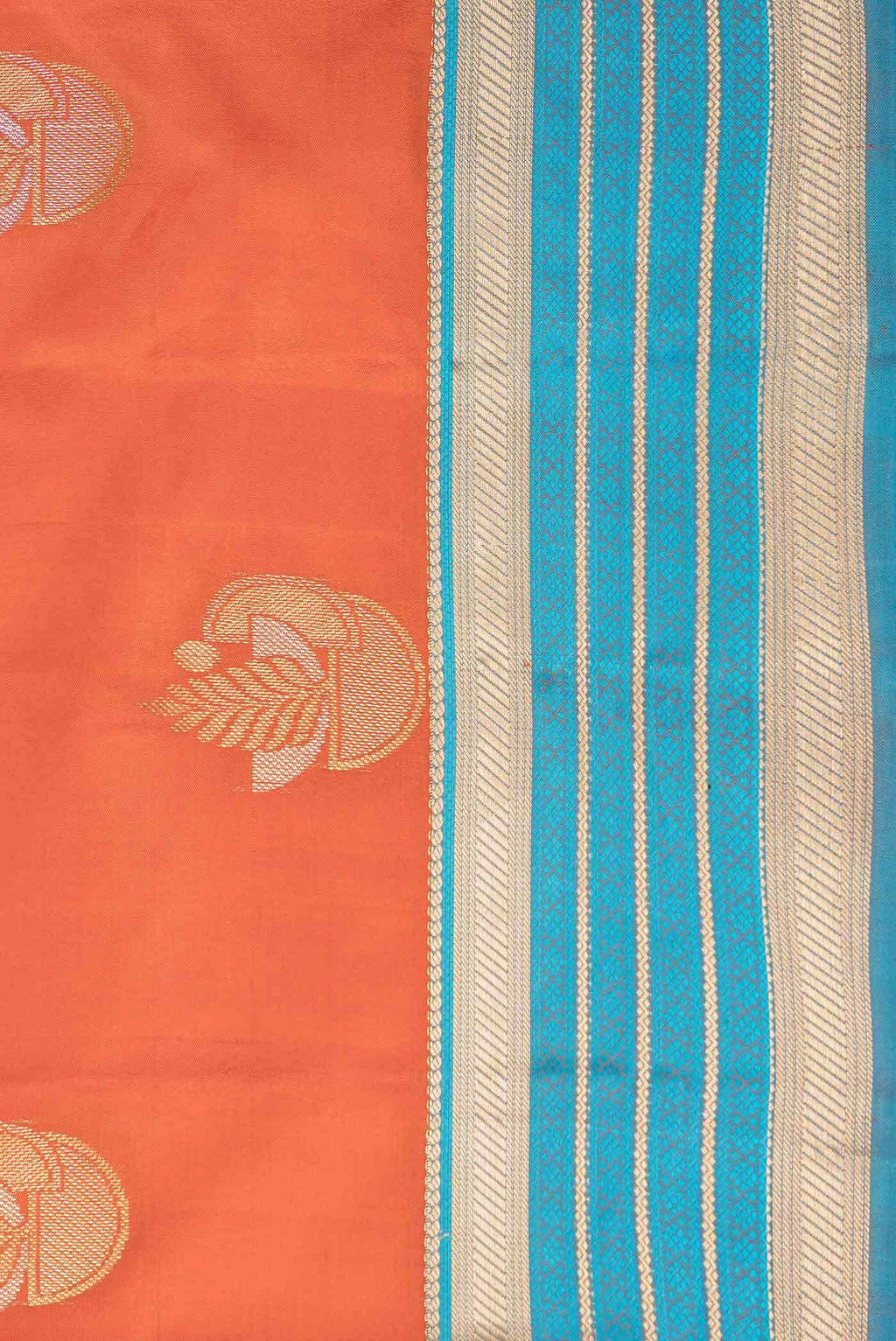 Orange Dual Tone Kanchipuram Silk Saree