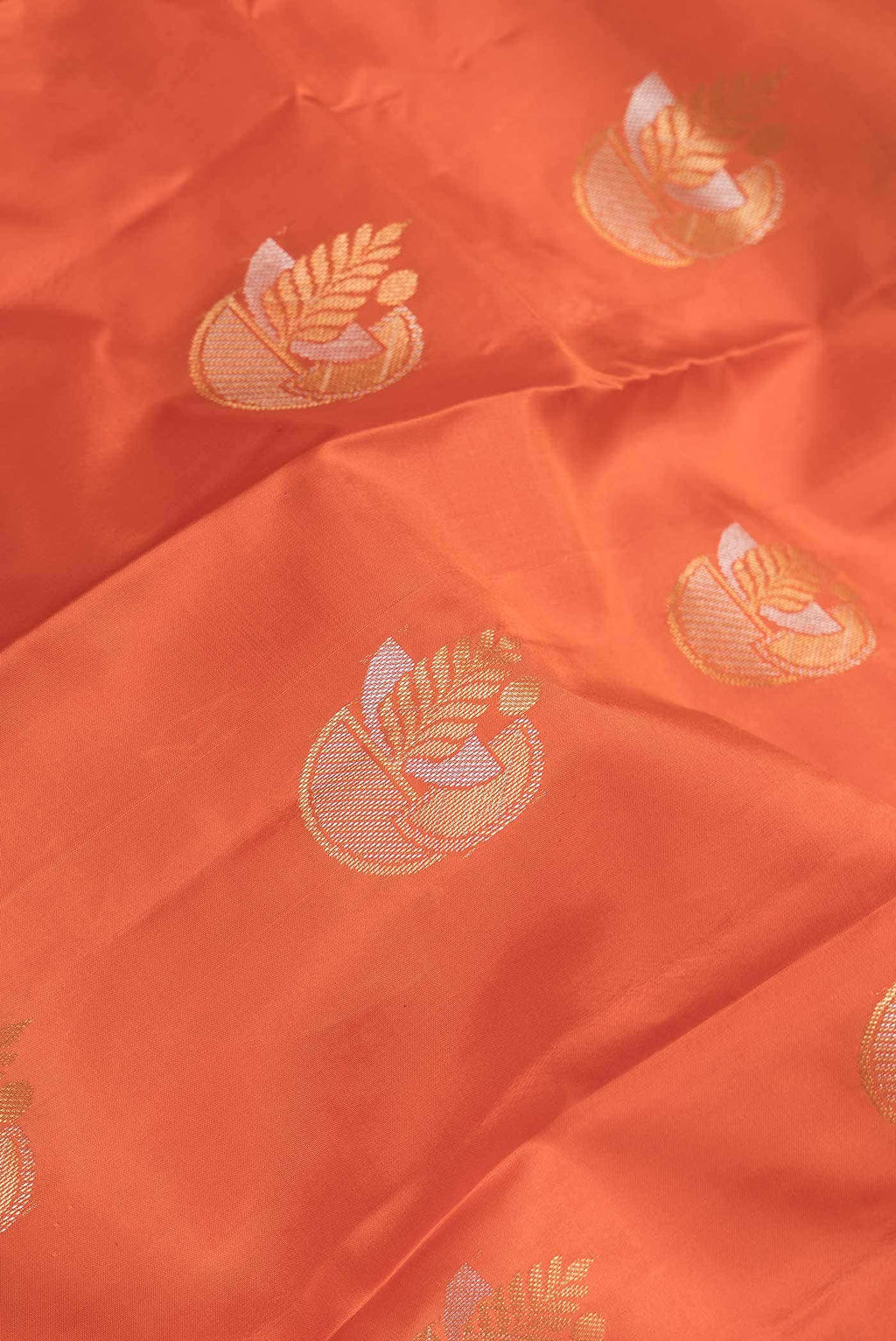 Orange Dual Tone Kanchipuram Silk Saree