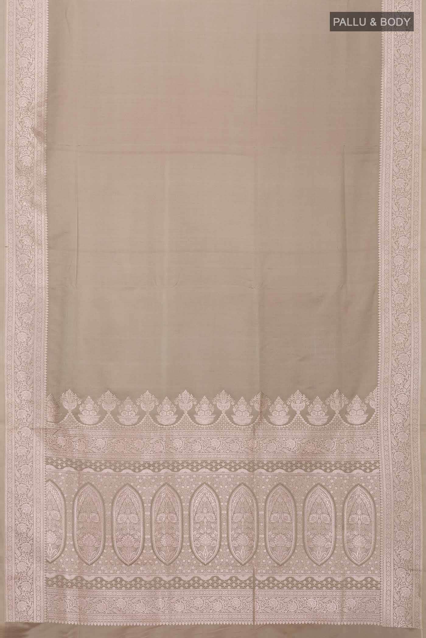 Grey Blended Banarasi Silk Saree